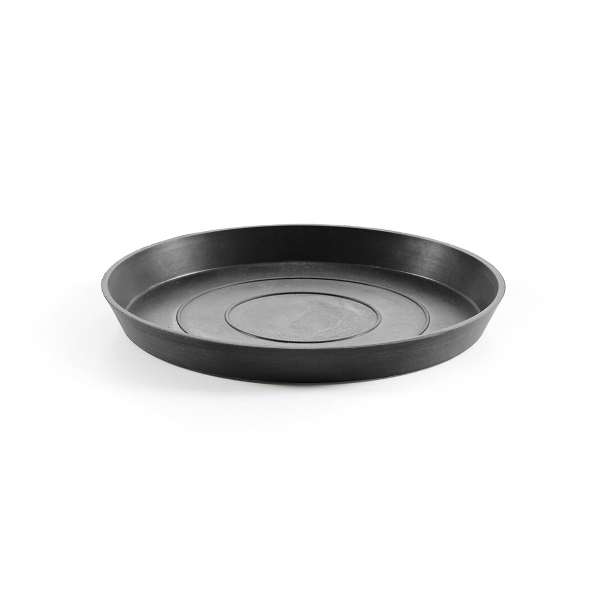 Eco-Friendly Round Recycled Plastic Planter with Saucer - Modern Indoor/Outdoor Flower Pot in Dark Grey (11 Inch) - Perfect for Patio, Garden, Balcony & Home Decor
