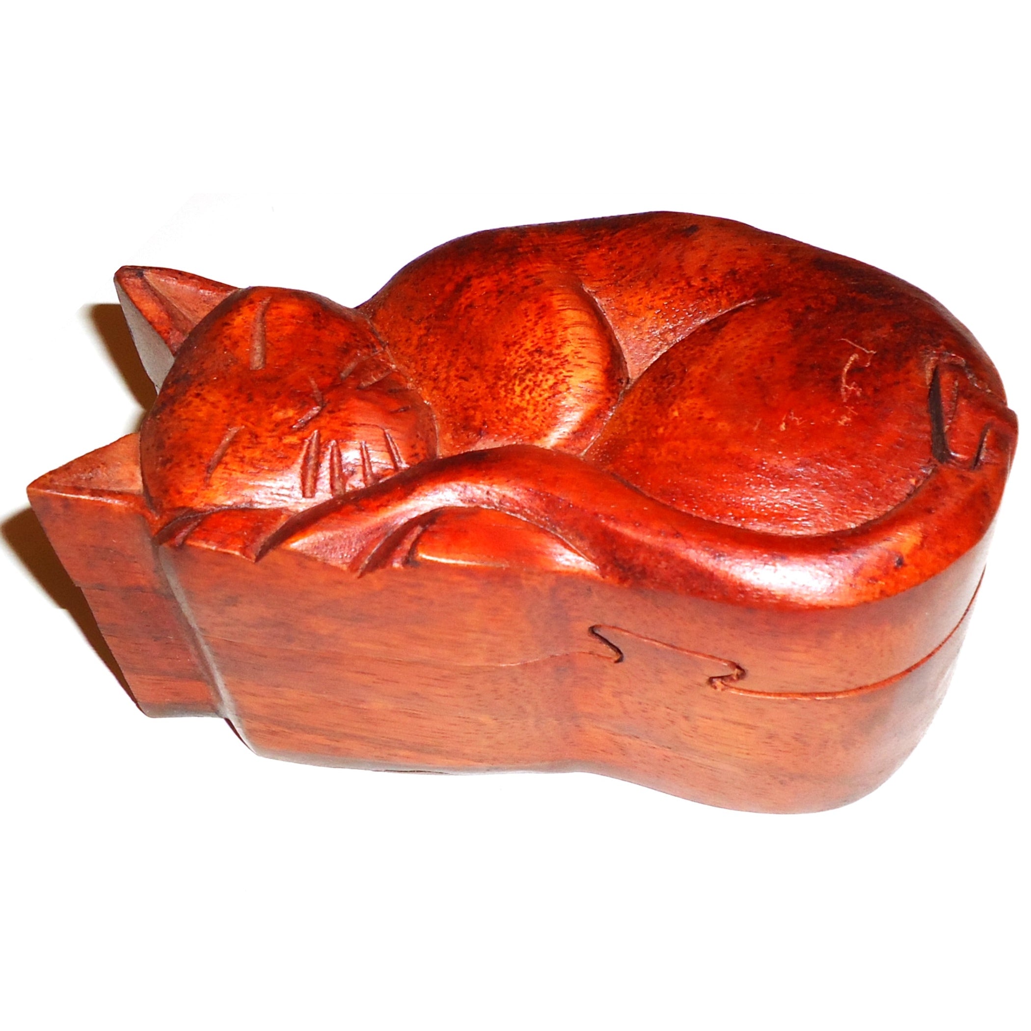 Premium Wooden Puzzle Box with Sleeping Cat Design - Perfect for Brain Teasers, Gift Giving & Home Decor