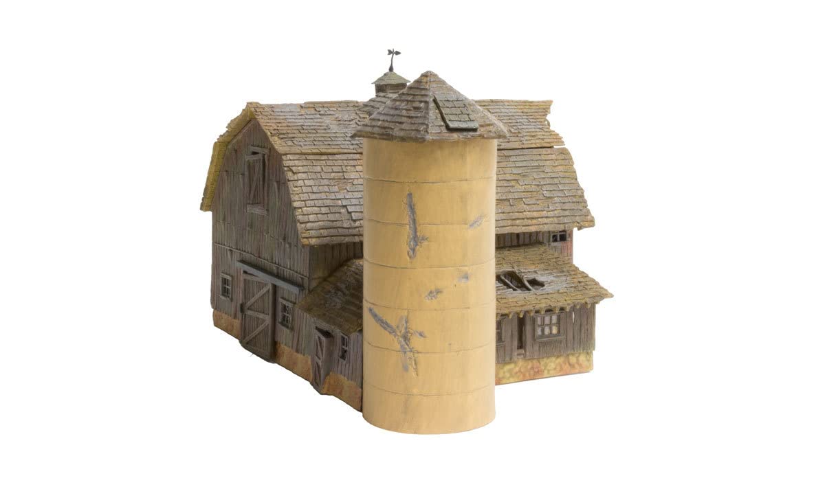 Woodland Scenics BR5038 HO Scale Old Weathered Barn Built & Ready Kit - Realistic Model Train Building for Railroad Scenery & Diorama Displays