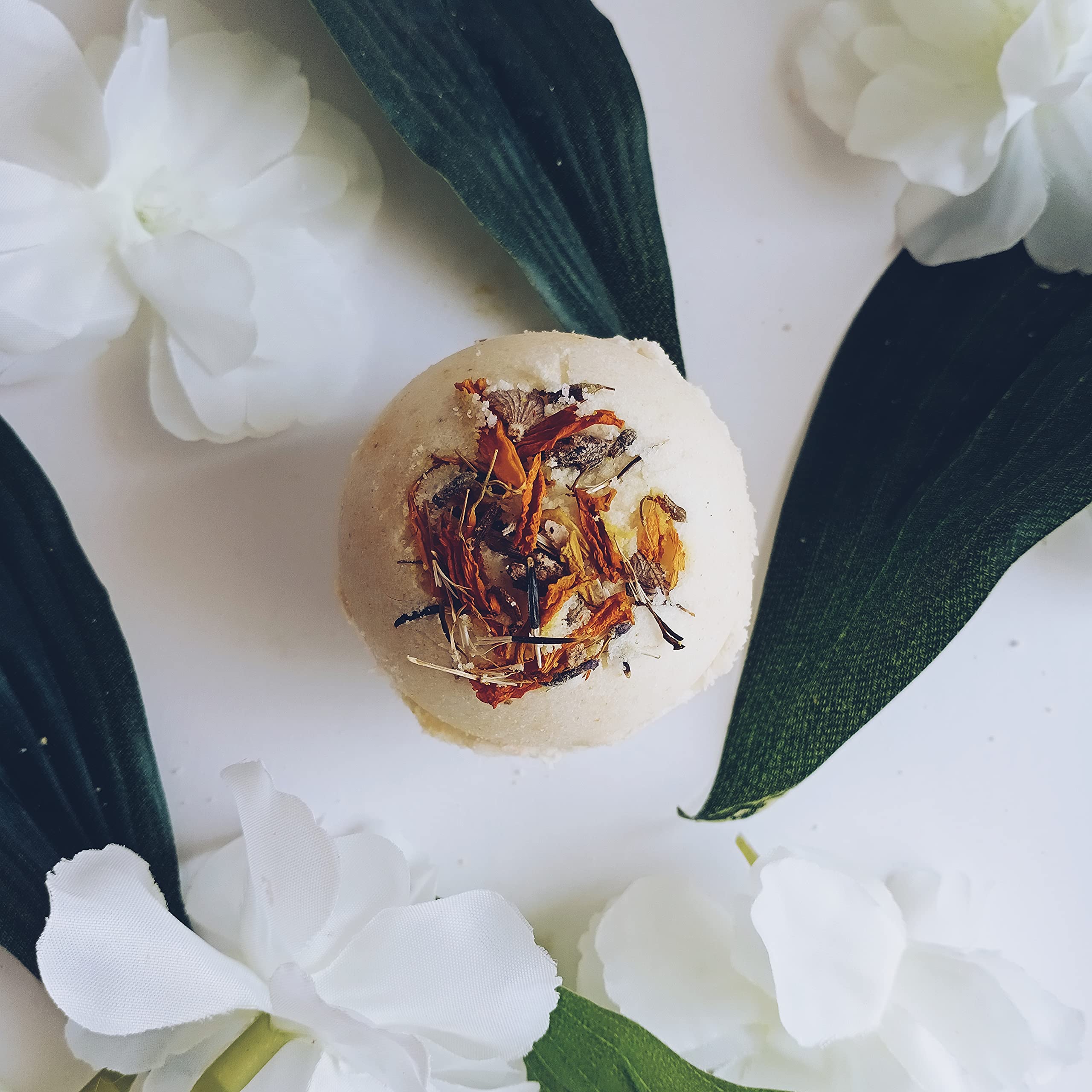 Aaranyam Luxury Bath Bomb with Rose Petals, Coffee, Calendula, Oats, Pink Salt & Lavender - Hydrating & Moisturizing for Relaxing Spa Experience (75g, Pack of 6) | Perfect for Self-Care, Gift Giving & Stress Relief