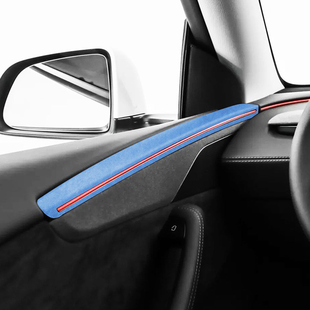 2025+ Tesla Model Y Juniper Alcantara Door Panel Overlays - Premium Interior Upgrade with Ambient Lighting | Luxury Car Accessories for Enhanced Driving Comfort & Style | Perfect for Tesla Enthusiasts & Custom Car Interiors