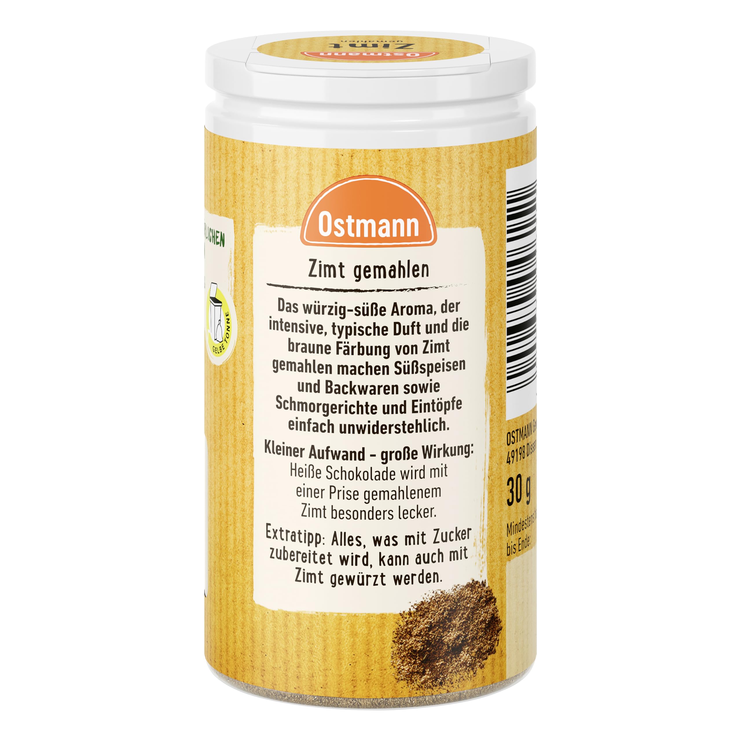 Ostmann Ground Cinnamon 30g - Premium Baking Spice for Apple Pie, Cookies & Hot Drinks