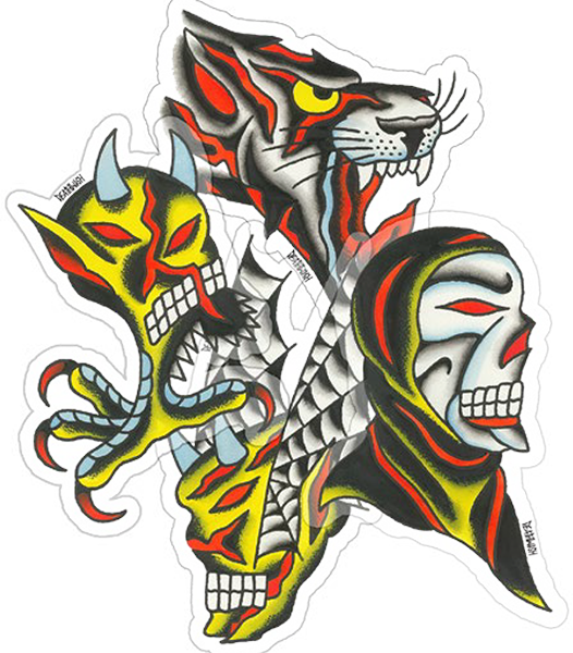 Deathwish Seven Trumpets Sticker Pack - 12 Assorted Punk Rock Stickers for Laptops, Skateboards & Water Bottles | DIY Decoration for Music Fans