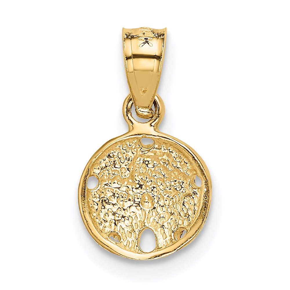 14K Yellow Gold Solid Sand Dollar Charm Pendant - Elegant Beach Jewelry for Necklace, Gift & Ocean-Themed Fashion Accessories | Perfect for Summer, Vacations & Coastal Styling