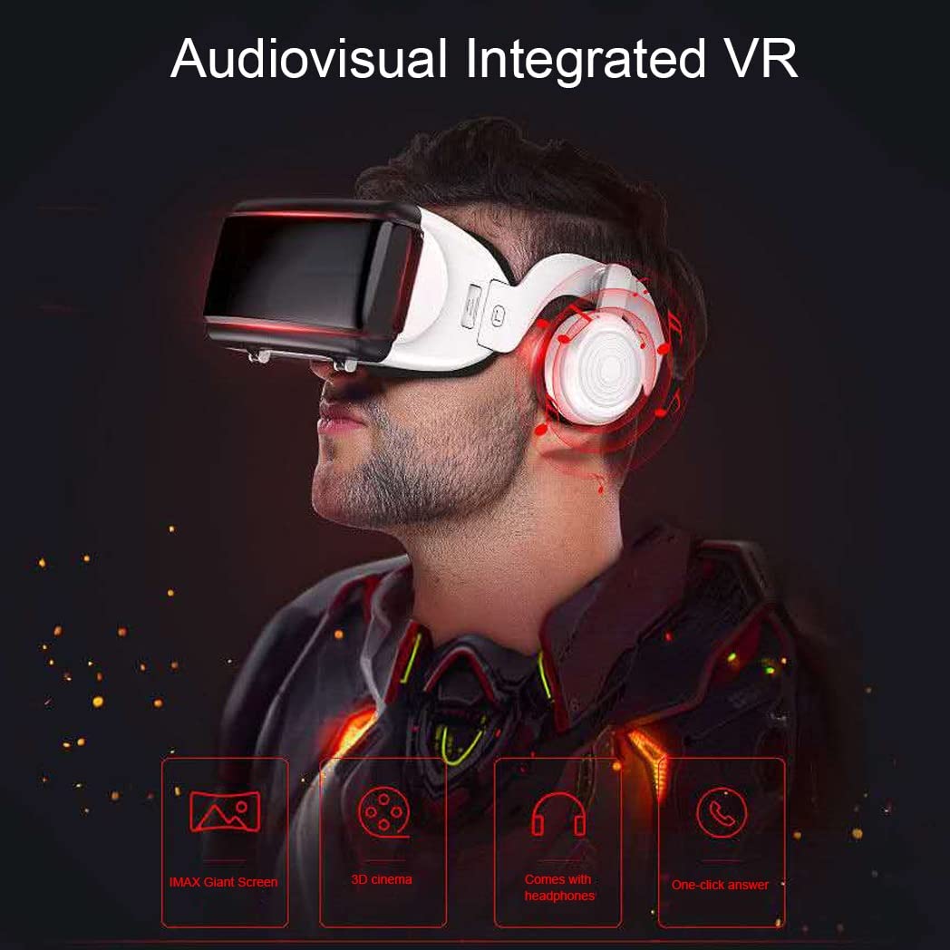 3D VR Headset with Bluetooth Controller - Compatible with iPhone 13 Pro Max/13 Pro/13/12/11, Samsung Galaxy S21, Huawei & Xiaomi Series - Immersive Virtual Reality Experience for Gaming, Movies & 360° Videos (Color: Black, Size: Universal)