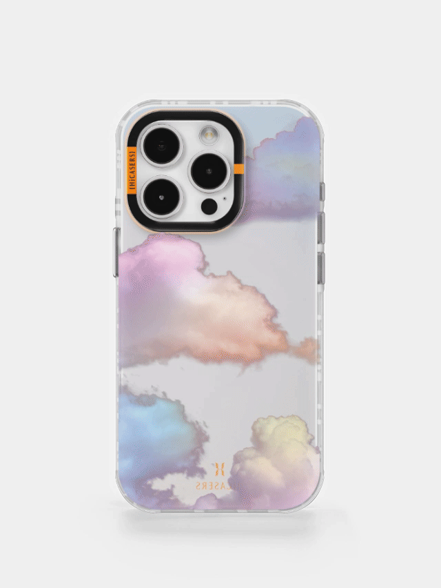 Cumulus Large Pattern Iridescent Phone Case - Blue | Waterproof & Shockproof Protective Cover for iPhone & Samsung | Perfect for Outdoor Activities & Daily Use