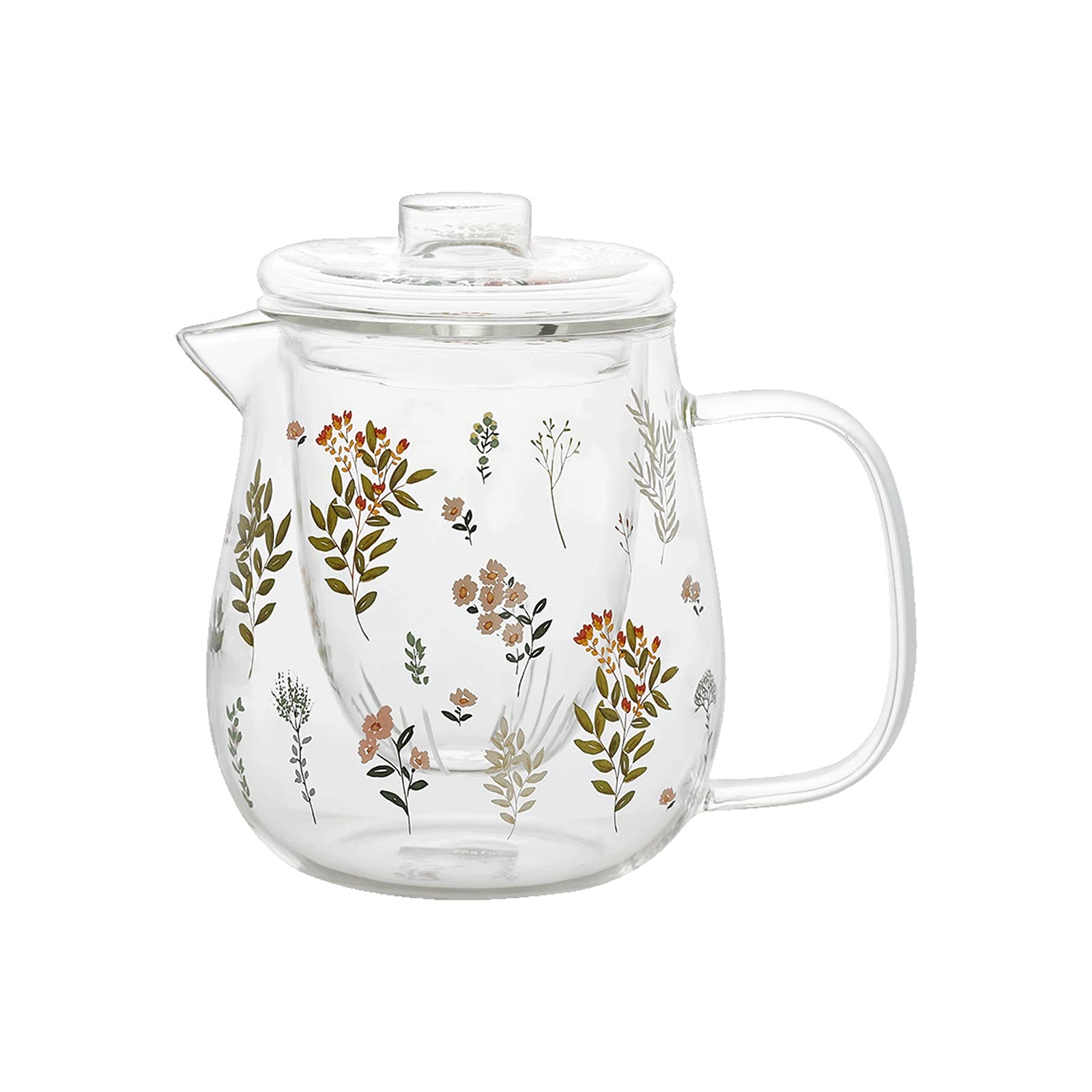AWJ Premium Glass Pitcher with Built-in Filter - 68oz Transparent Heat-Resistant Carafe for Iced Tea, Juice, Milk & Cold Brew - Perfect for Home, Office & Outdoor Entertaining