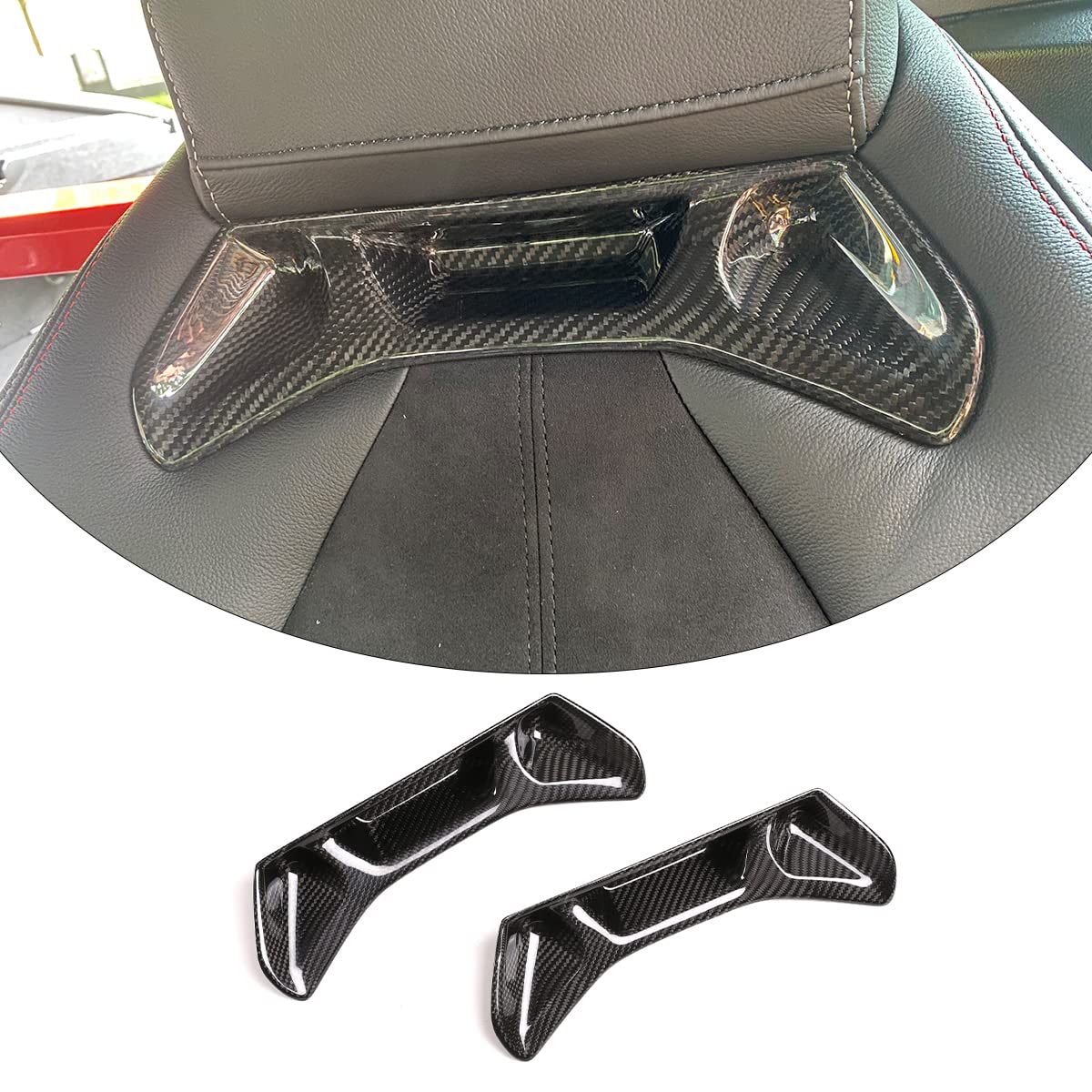 Toyota Supra GR A90 A91 MK5 Carbon Fiber Seat Backrest Cover (2018-2024) - 2-Piece Black Interior Trim Set | Real Carbon Fiber Upgrade for Enhanced Style & Protection