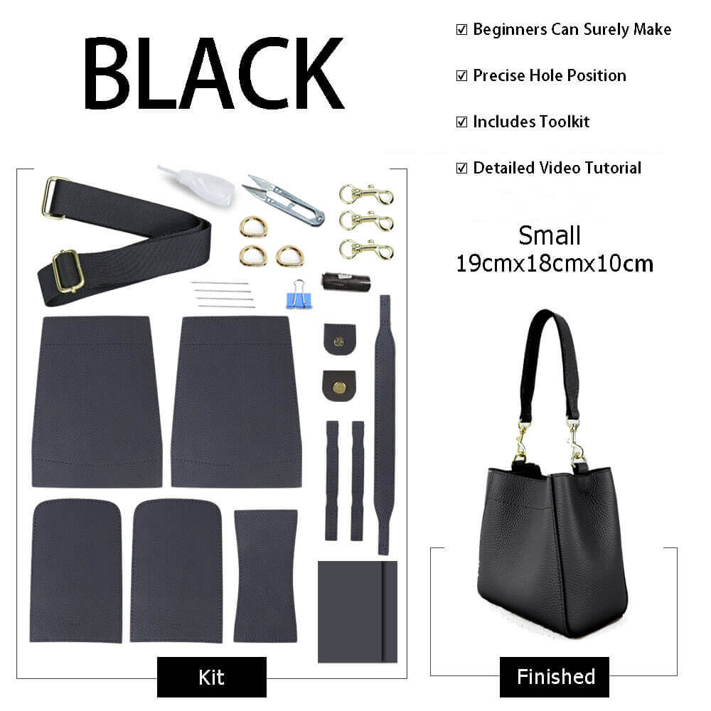 DIY Leather Bucket Bag Kit for Women - Handmade Craft Project with Premium Babylon Leather - Perfect for Gift Giving, Fashion Accessories & Creative Hobbies
