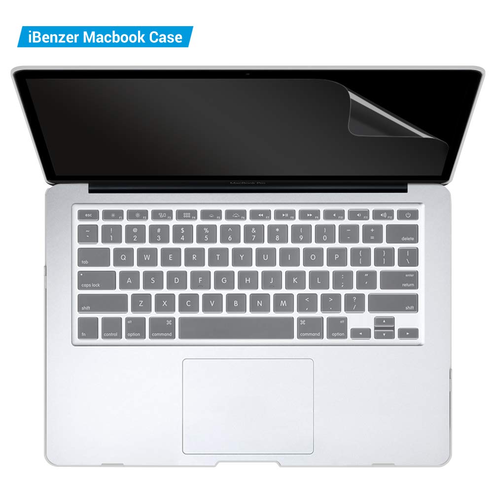 IBENZER Clear Hard Plastic Case for MacBook Pro 13 Inch (Model A1278, 2008-2012 Release) - Compatible with Older Apple Mac Pro 13 with CD-ROM | Includes Keyboard & Screen Protector | Crystal Clear Protective Shell for Work, School & Travel (P13CYCL+2)