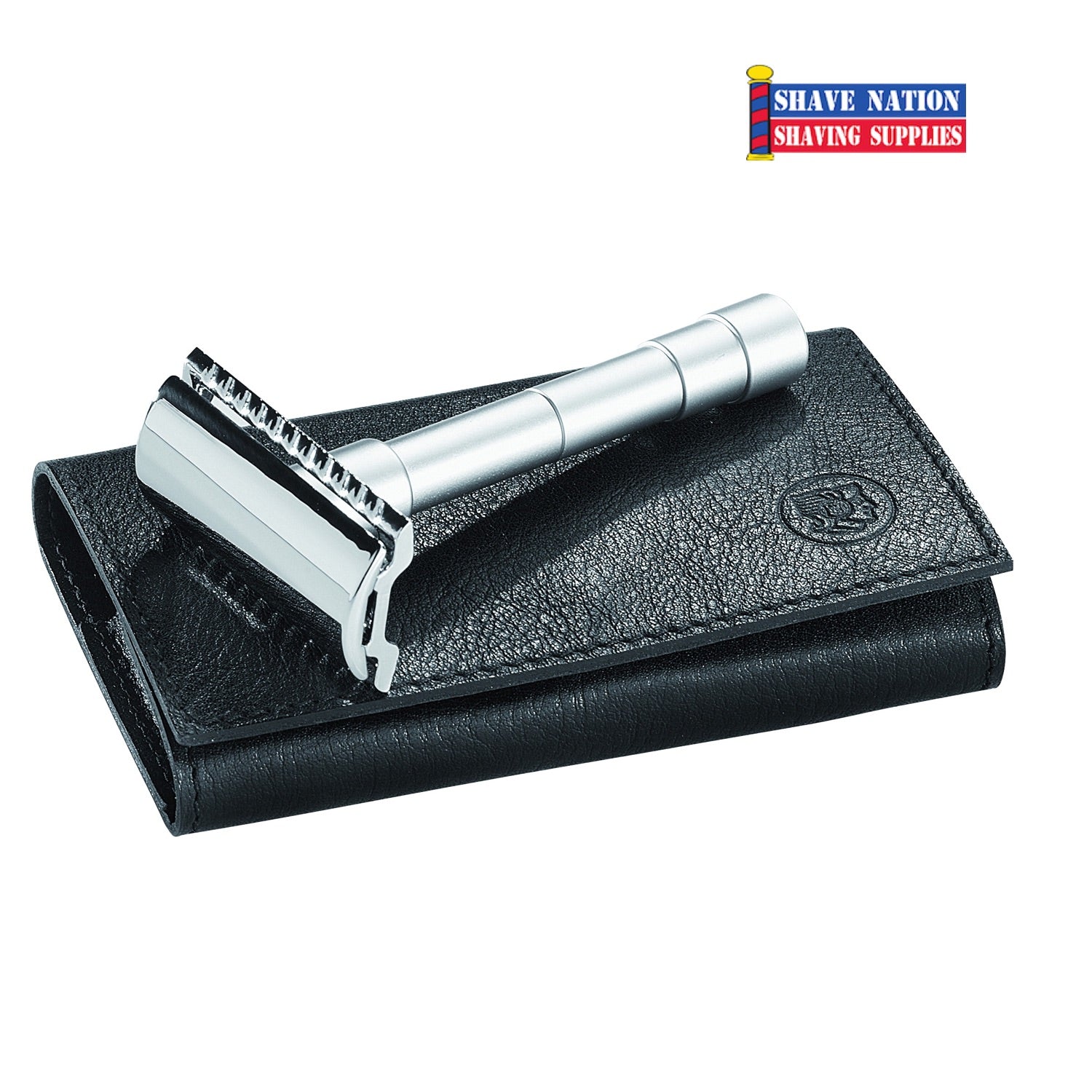 Merkur 46C Satin Finish Safety Razor & Travel Kit with 10 Premium Blades - Perfect for Men's Wet Shaving at Home or On The Go