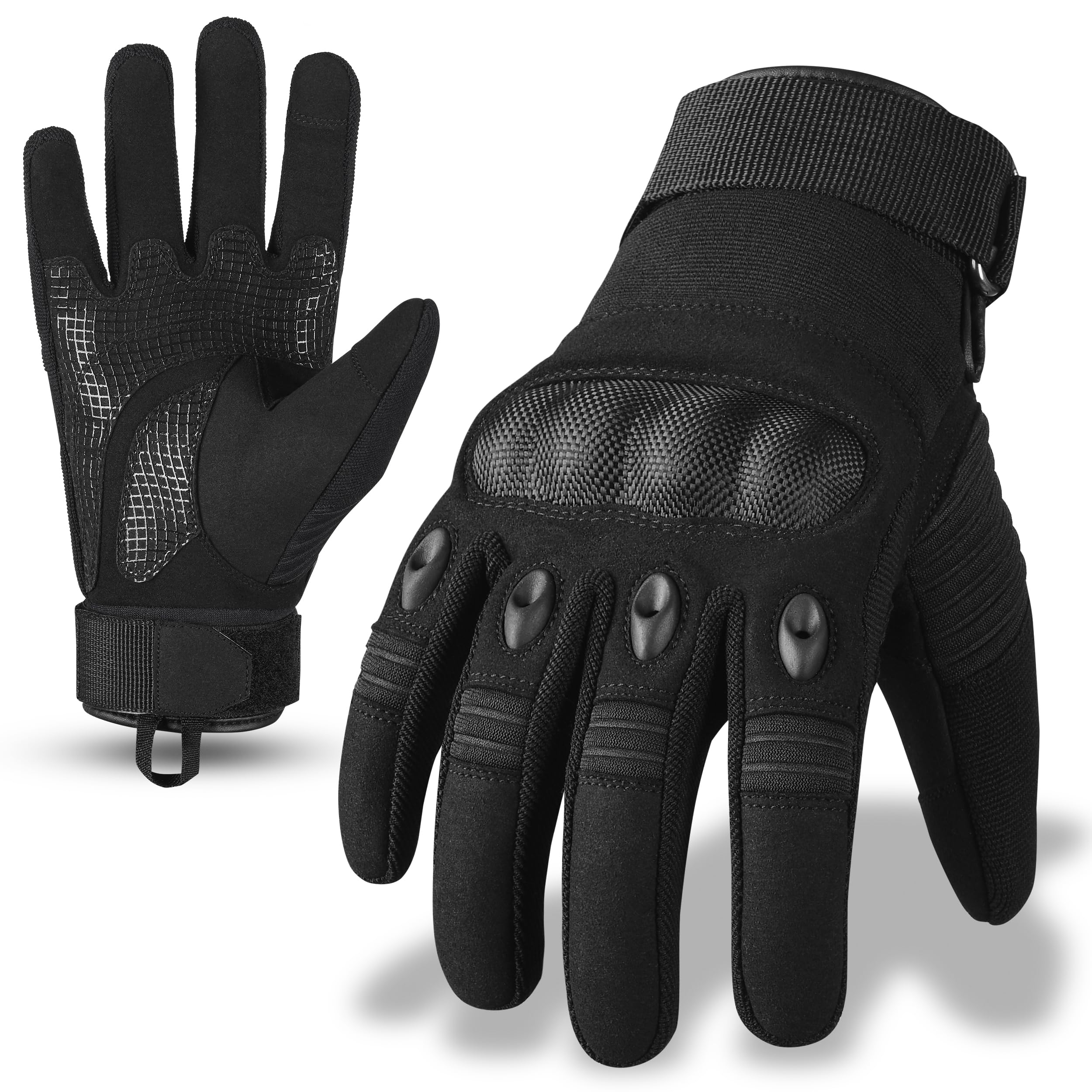 Hard Knuckle Motorcycle Gloves for Men & Women - Touchscreen & Durable for Riding