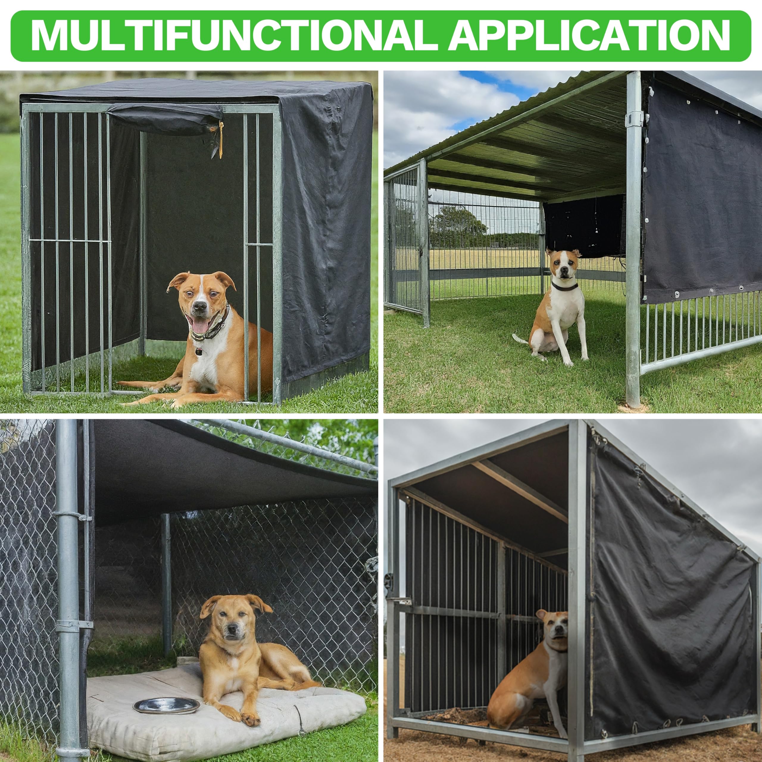ColourTree 9' x 15' Black Custom Size Shade Cloth with Grommets - 90% UV Protection, Heavy-Duty Mesh Fabric Tarp for Dog Kennel Cover, Fence Privacy Screen, Greenhouse, Chicken Coop & Pet Playpen | Perfect for Outdoor Shade, Garden Protection & Patio Privacy