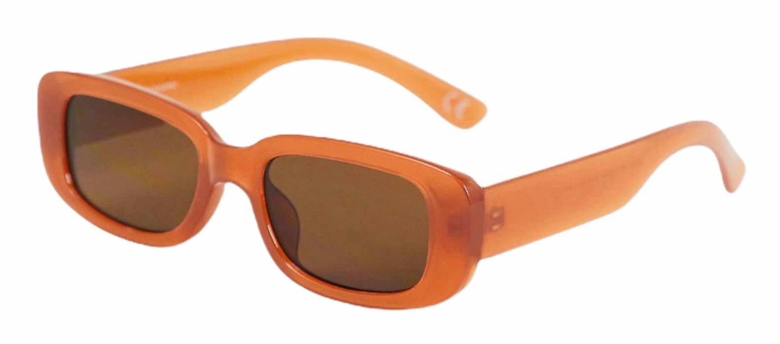 Trendy Y2K Retro Sunglasses for Women & Men - Brown Rectangle Fashion Shades, 90s Vintage Square Glasses | Perfect for Beach, Driving, and Street Style Outfits