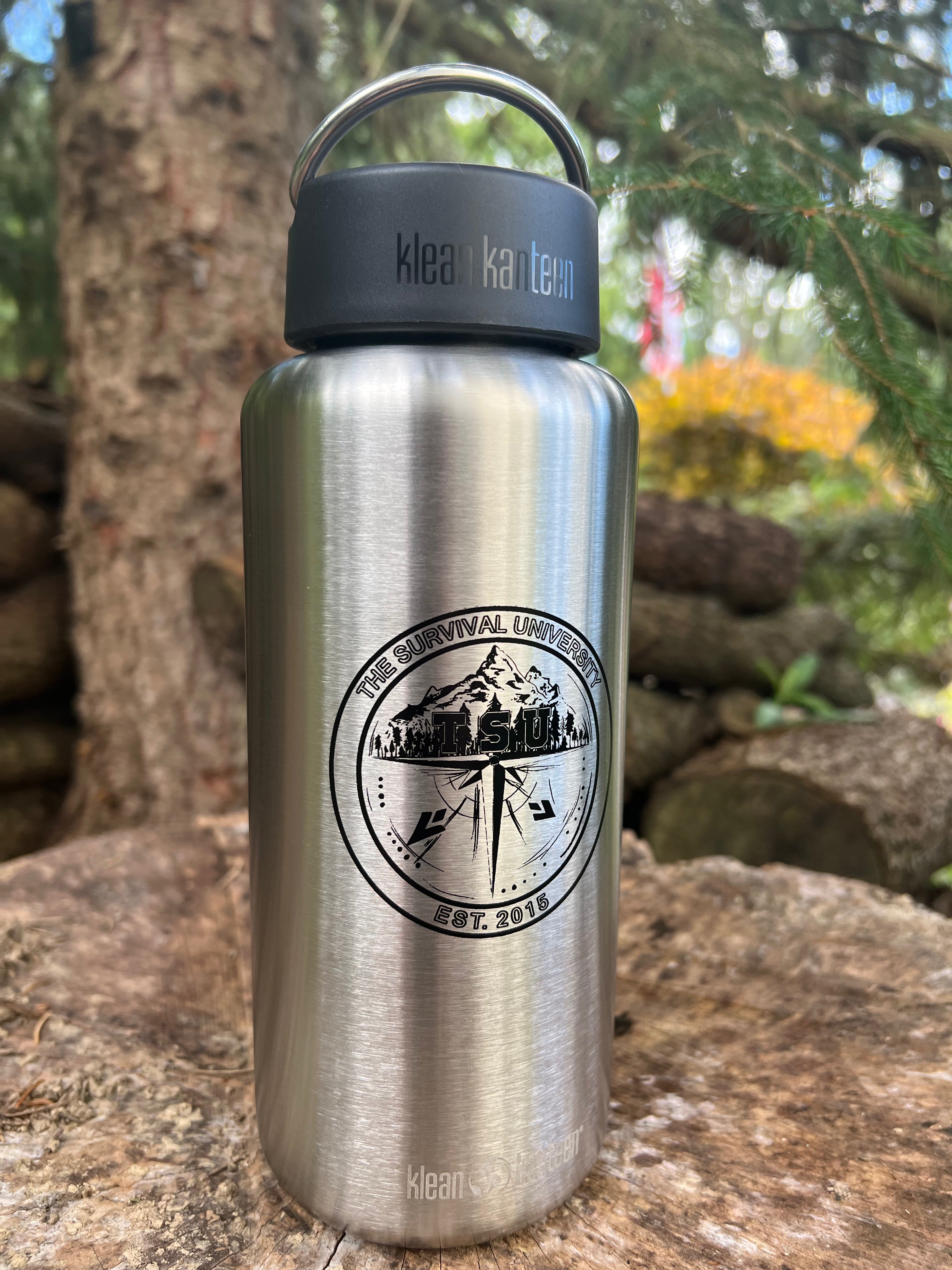 Klean Kanteen 40oz Wide Mouth Water Bottle with TSU Logo - Stainless Steel Insulated Thermos for Outdoor, Gym & Travel Hydration
