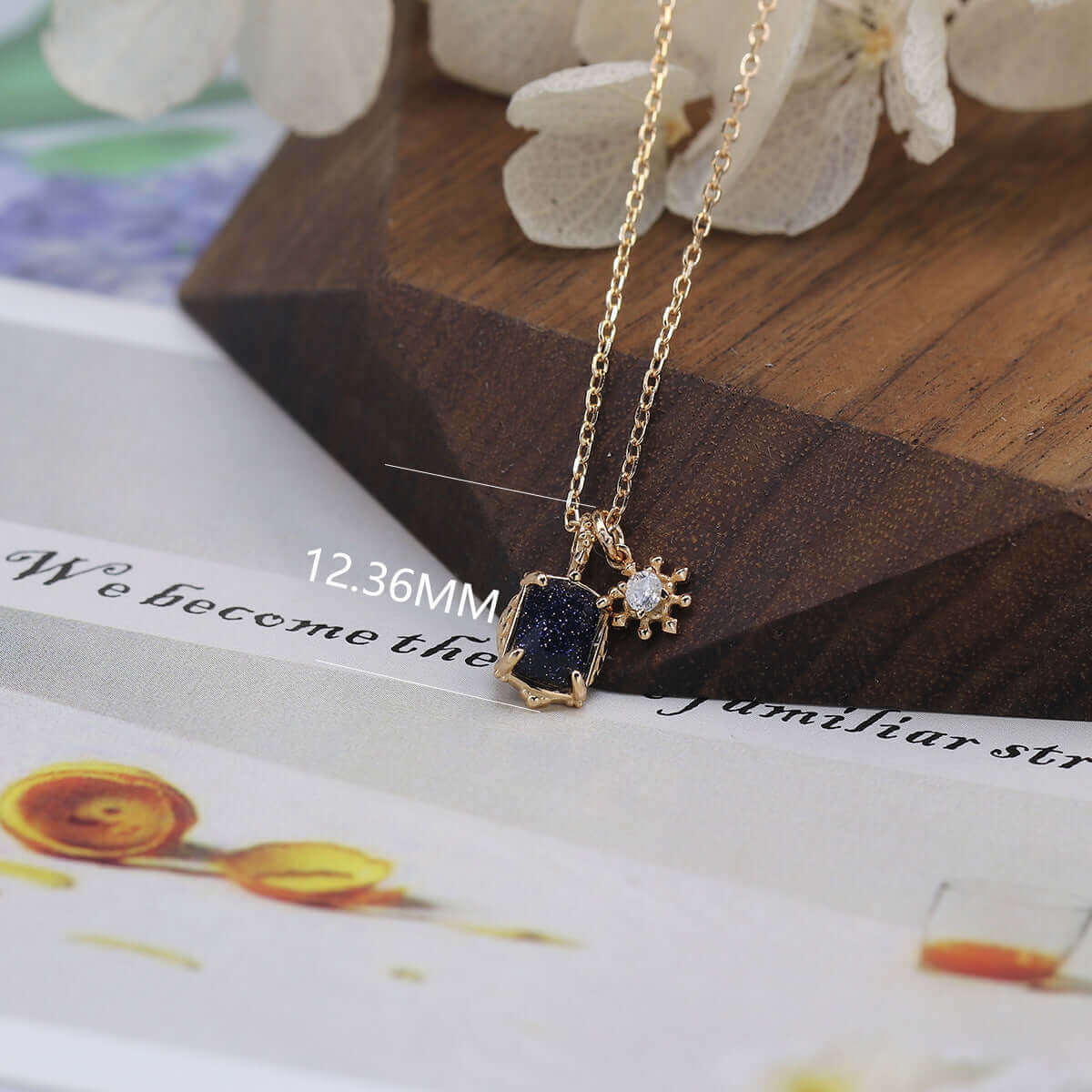 Make A Wish Amethyst Peridot Sandstone Pendant Necklace with Snowflake Charm | HD154 | Elegant Jewelry Gift for Women, Birthday, Christmas & Special Occasions