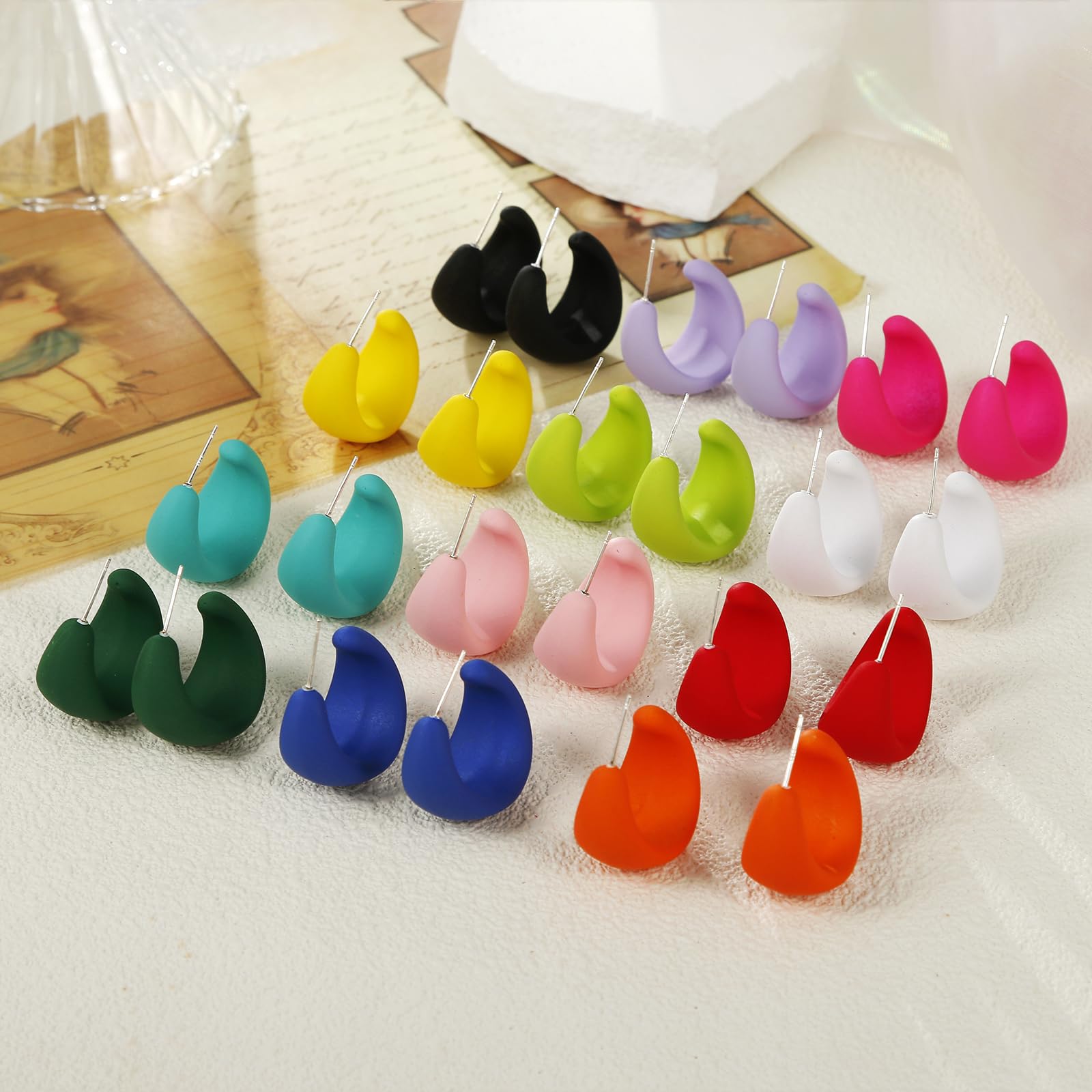 Lightweight Acrylic Small Round Hoop Earrings for Women - Candy Color Open Hoop Earrings | Perfect for Everyday Wear, Parties & Gifts