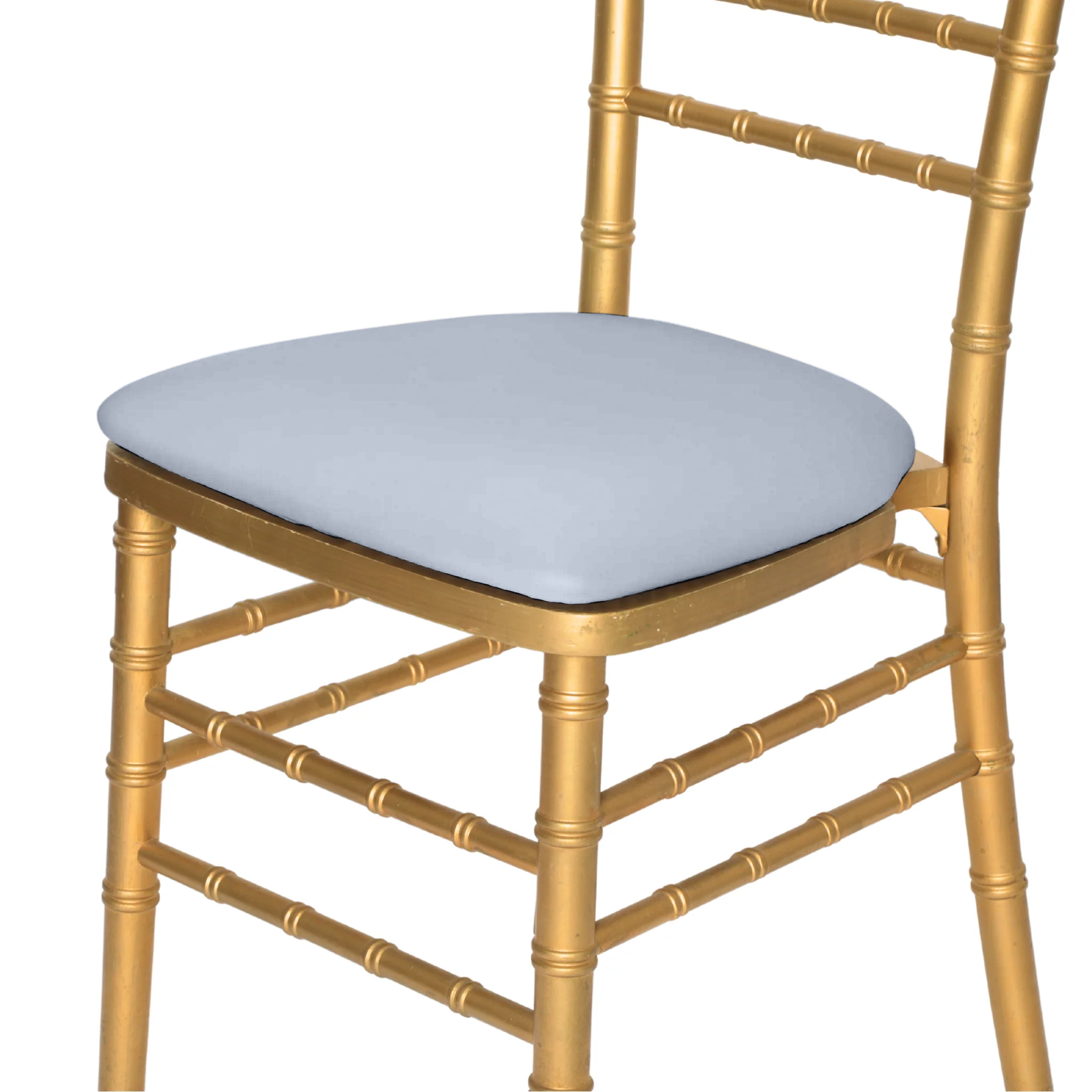5-Pack Spandex Chiavari Seat Pad Covers - Dusty Blue - Waterproof & Stretchable Chair Cushion Covers for Weddings, Banquets, and Events