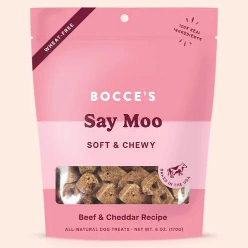 Bocce's Say Moo Soft & Chewy Dog Treats - Natural Beef Flavor Training Snacks for Small & Large Dogs - Perfect for Reward, Training & Playtime