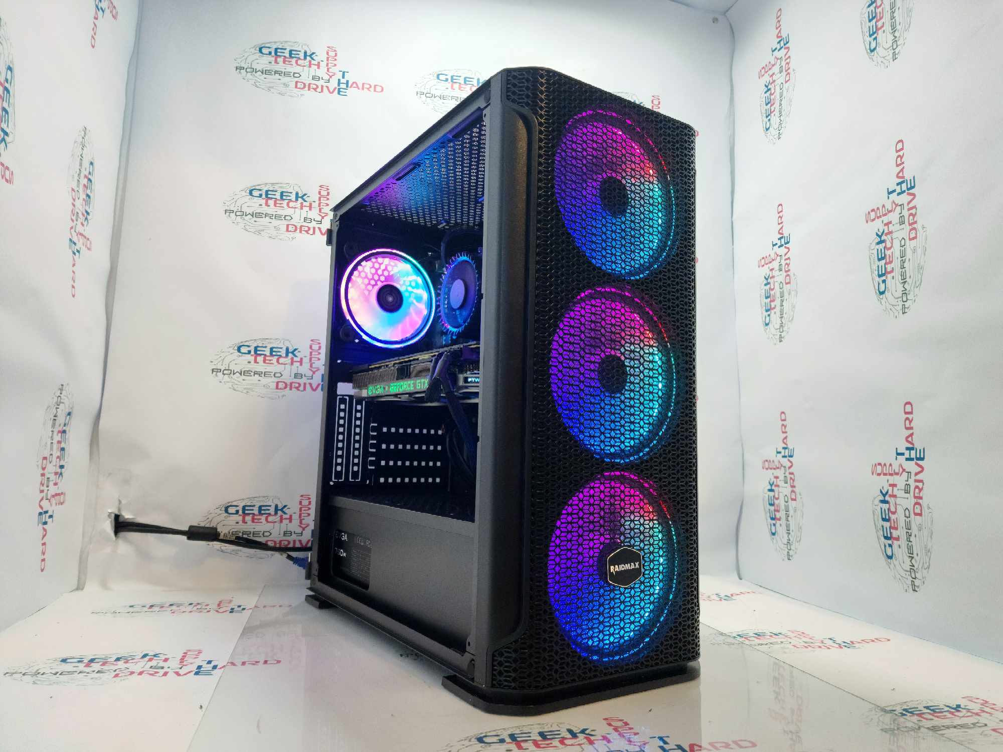 GTech Custom Gaming PC - Intel Core i5 12400, NVIDIA GTX 1080 Ti, 1TB NVMe SSD, 32GB DDR4 RAM (Black F01) - High Performance Desktop Computer for Gaming, Streaming & Content Creation