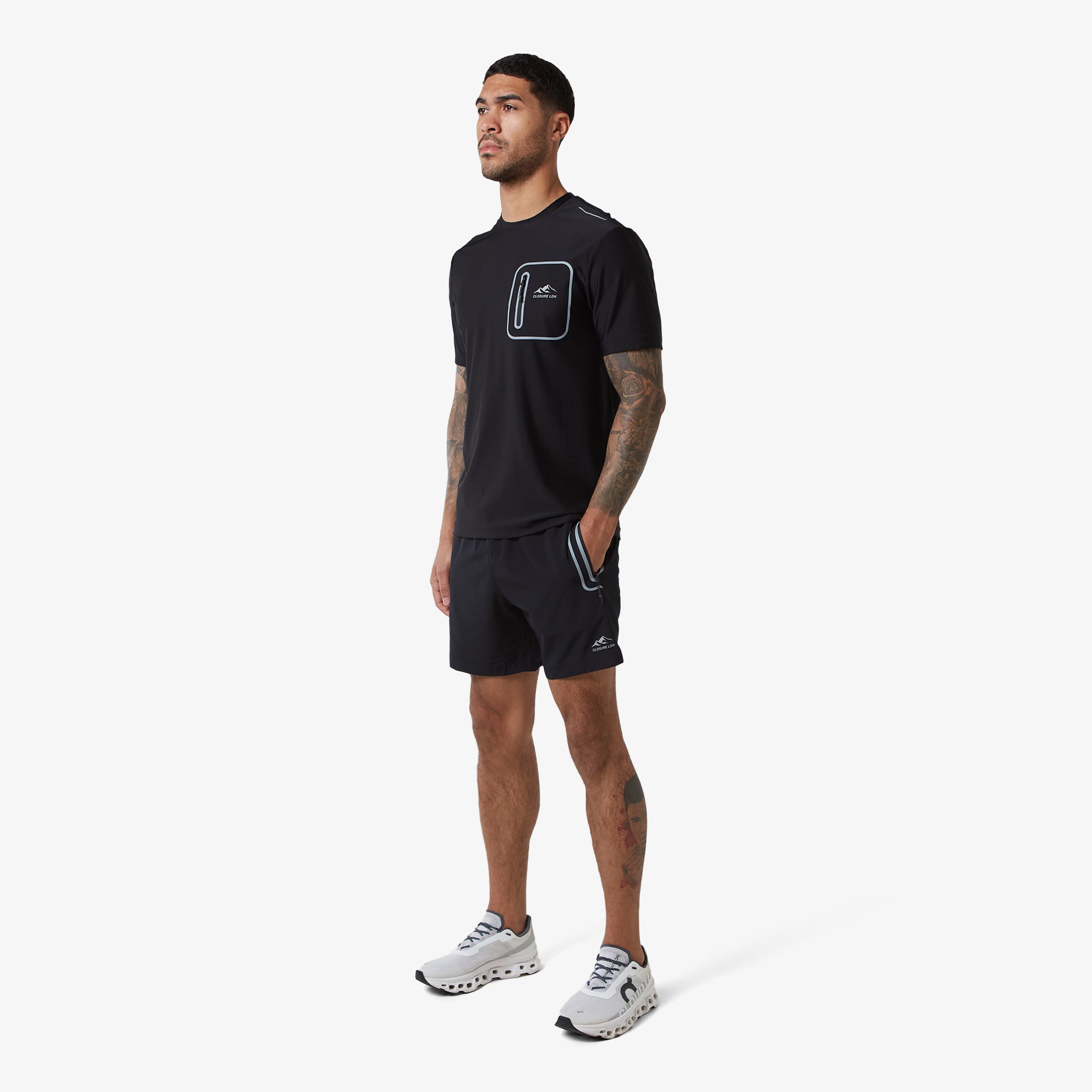 Heat Seal Pocket Shorts for Men - Black Athletic Running Shorts with Secure Storage | Perfect for Gym, Jogging & Outdoor Activities