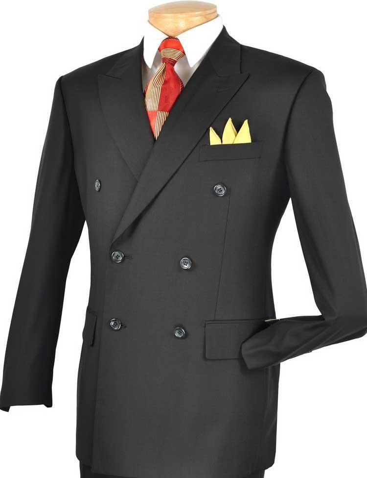 Black Double Breasted Regular Fit Suit for Men - Classic Business & Formal Wear - Perfect for Weddings, Office & Special Occasions
