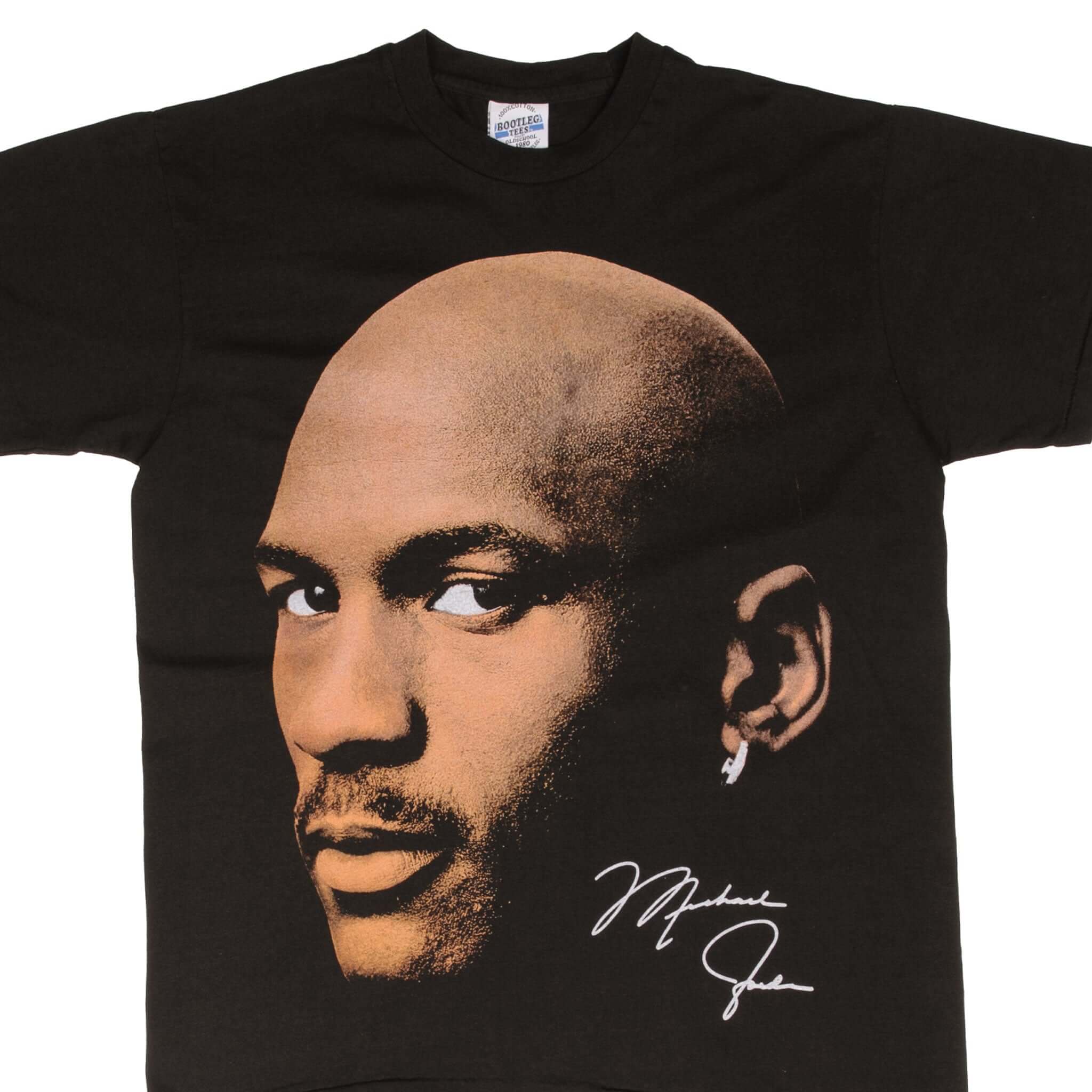Vintage NBA Michael Jordan Chicago Bulls Bootleg Tee Shirt - Large Size, Single Stitch - Perfect for Streetwear, Basketball Fans & Retro Fashion
