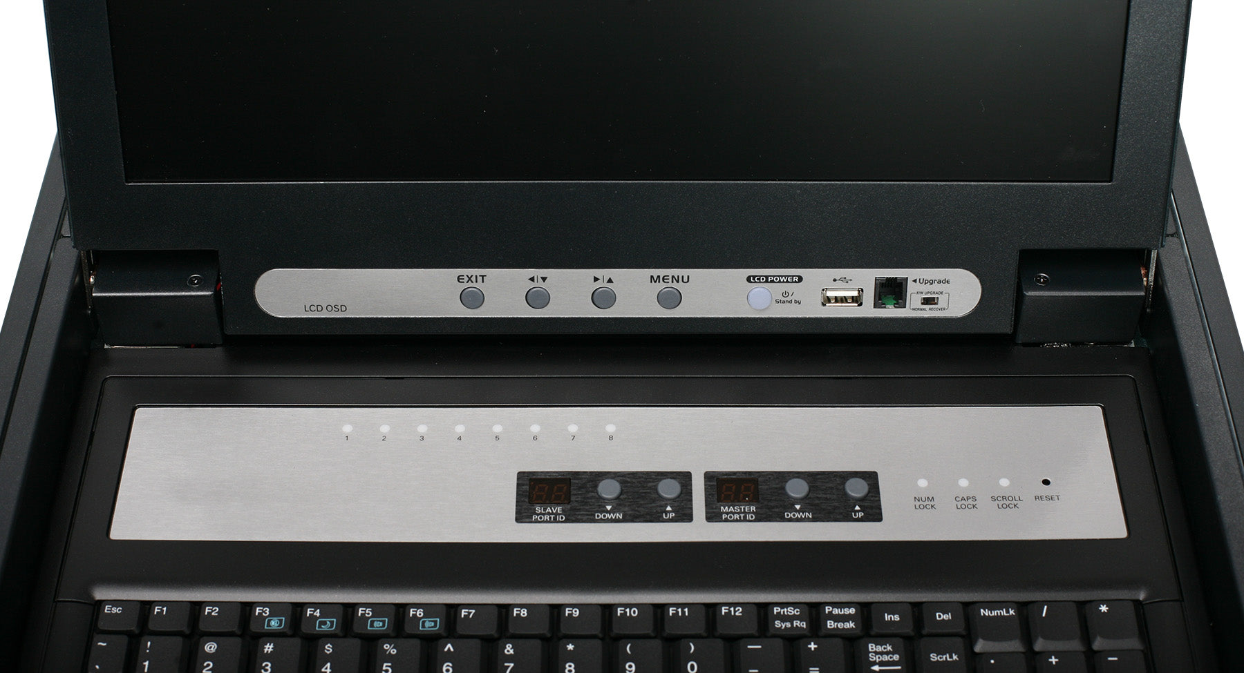 8 Port 17 Inch LCD KVM Switch with USB Cables - Multi-Computer Control for Office, Server Room & Data Center Management