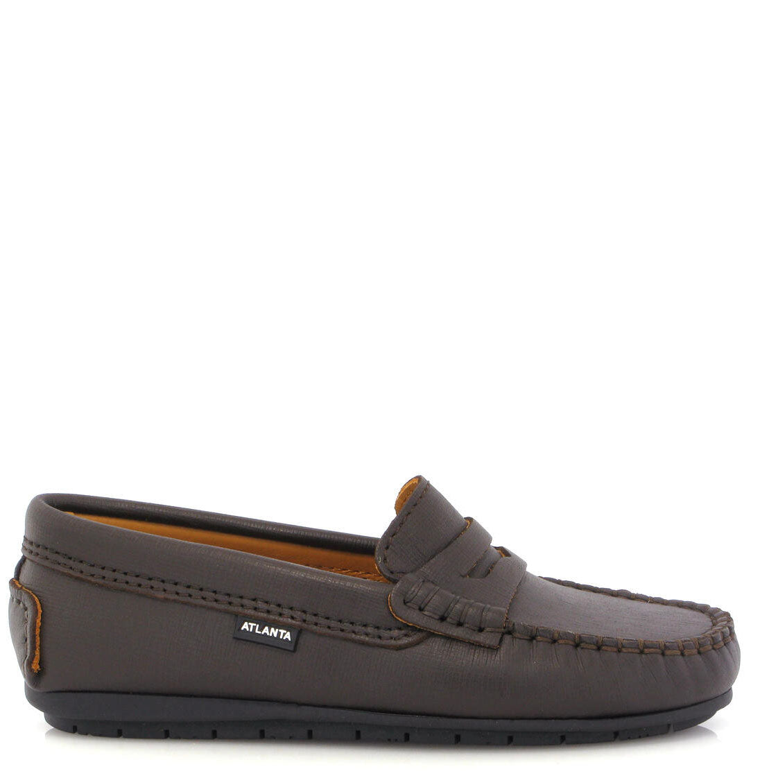 Premium Atlanta Dark Brown Textured Loafers for Men - Comfortable Moccasin Style Slip-On Shoes for Business Casual & Office Wear