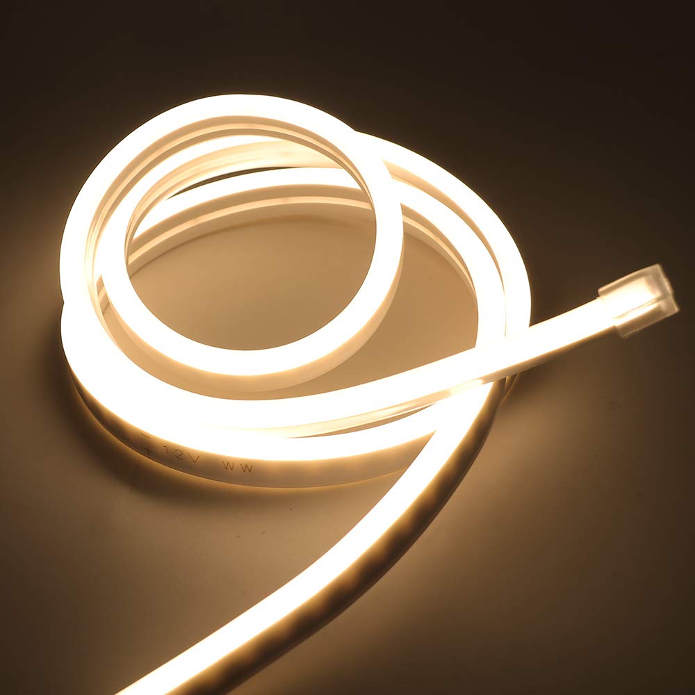 164ft LED Rope Neon Light - Waterproof 110V Flexible US Plug with 6000 SMD 2835 LEDs for Indoor/Outdoor Home Decoration (Warm White) | Perfect for Bedroom, Party, Wedding & Holiday Lighting