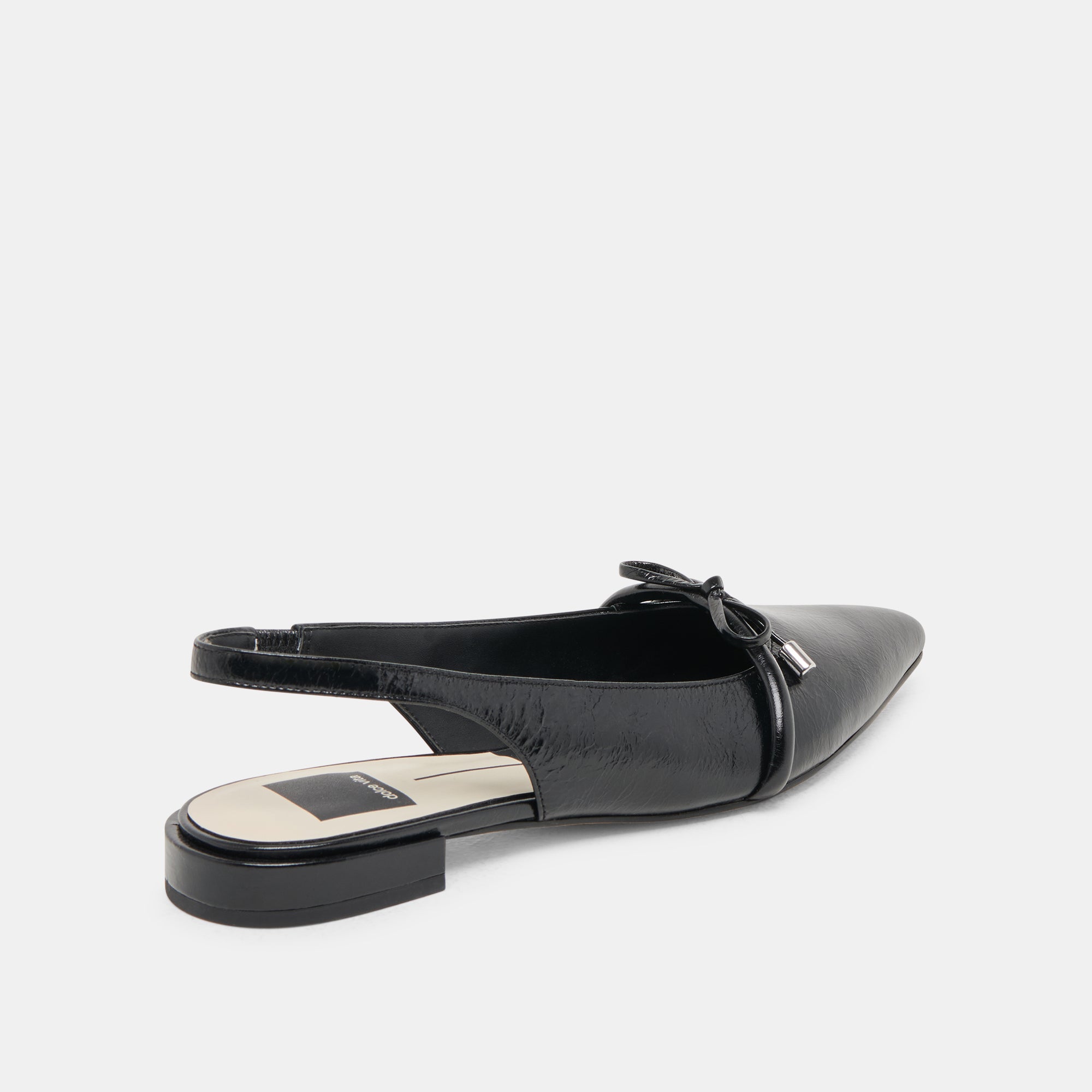 PAYGE FLATS MIDNIGHT CRINKLE PATENT - Women's Stylish Comfortable Ballet Flats for Work, Office & Casual Wear