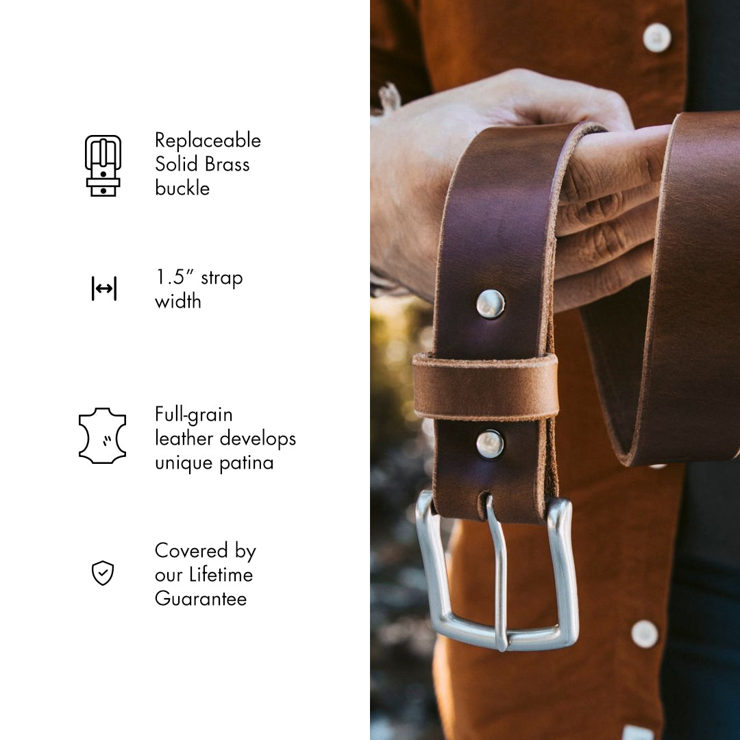 Premium Genuine Leather Belt for Men - 1.5