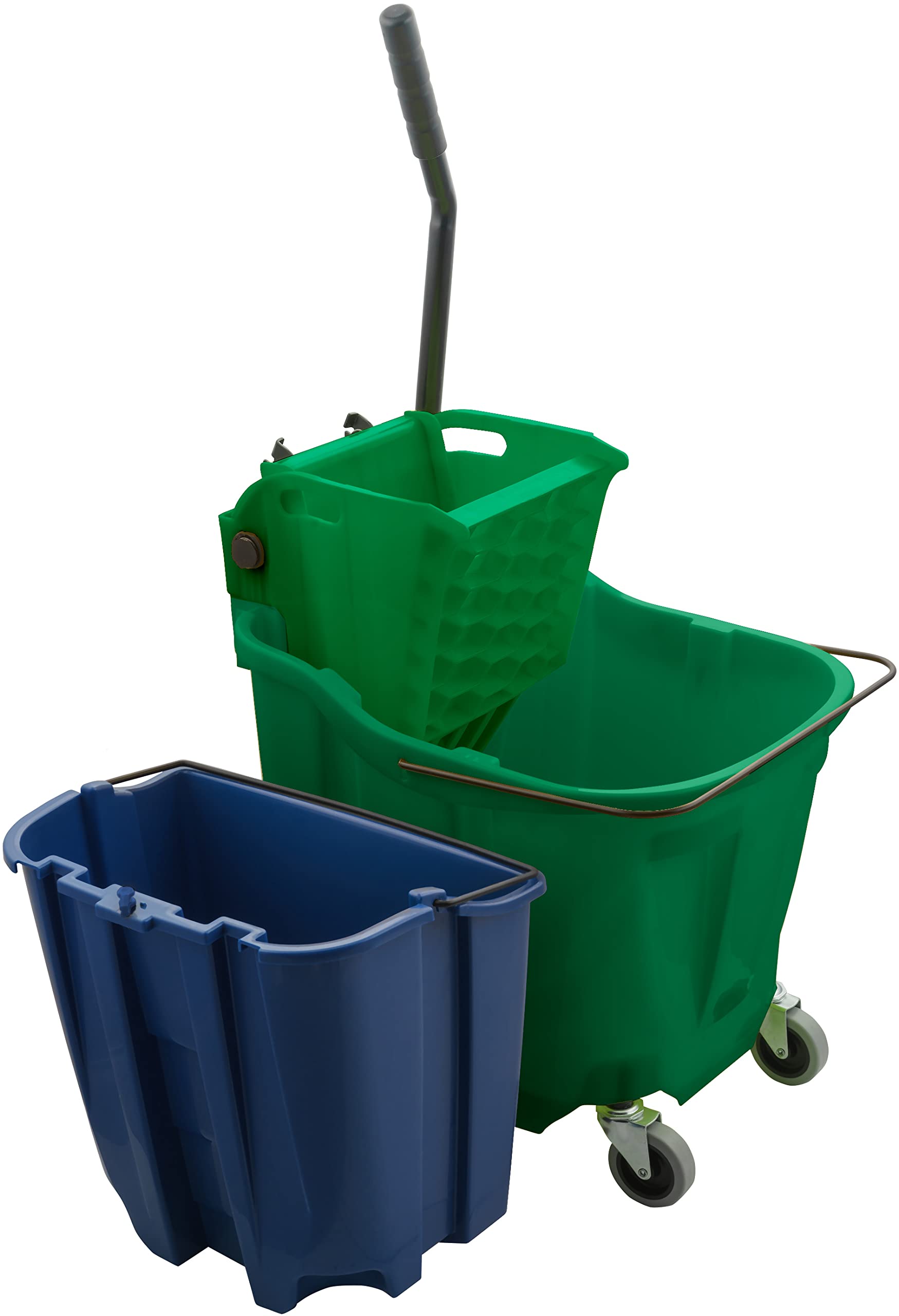 Carlisle Omnifit 35-Quart Green Mop Bucket with Side Press Wringer & Soiled Water Insert - Durable Polypropylene (PP) for Floor Cleaning in Kitchens, Restaurants & Janitorial Services | Ideal for Commercial Cleaning, Hospital Sanitation & School Maintenance