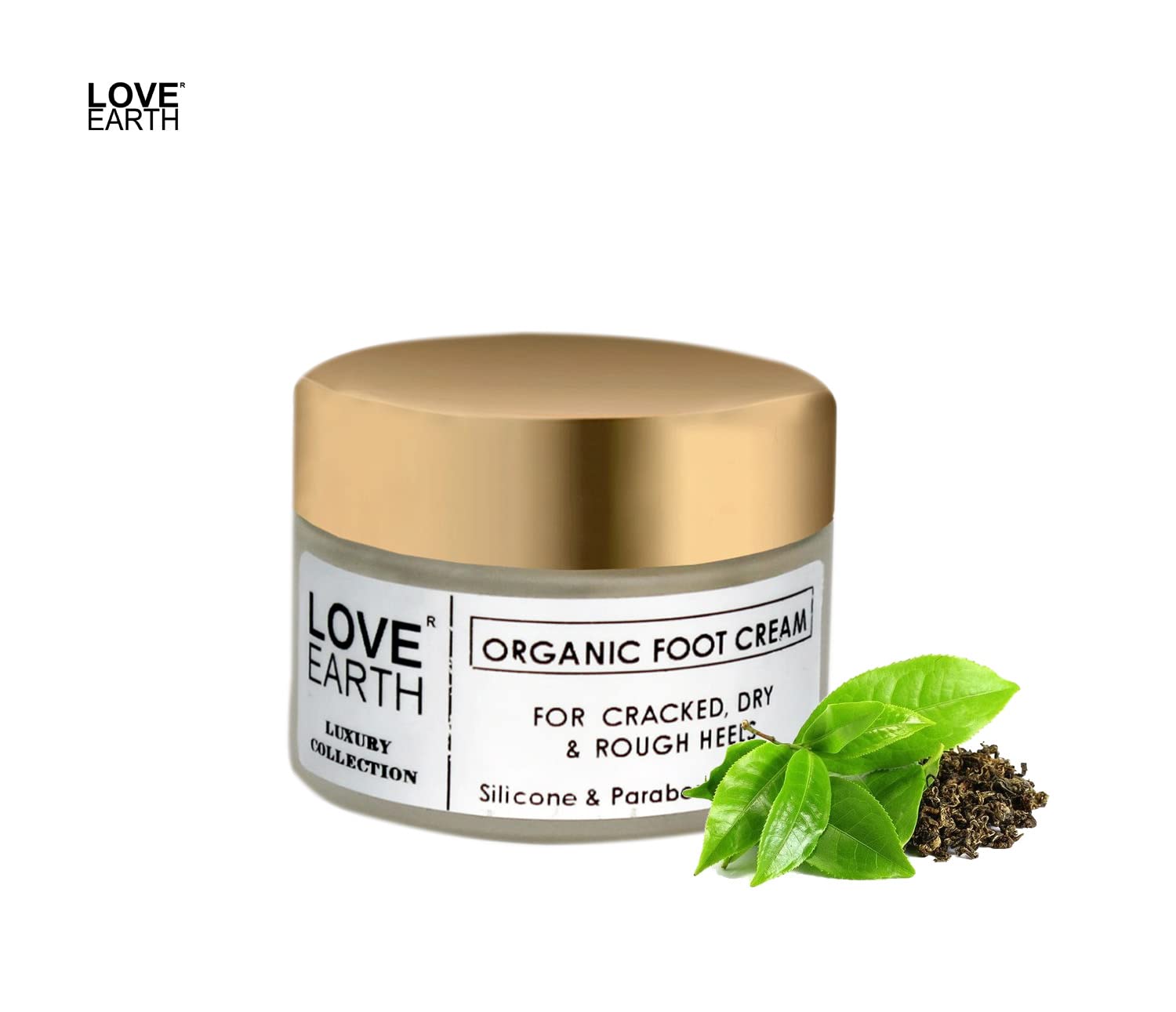 Love Earth Organic Foot Cream with Green Tea & Jojoba Oil - 50gm for Cracked, Dry & Rough Heels | Deep Moisturizing Treatment for Soft Feet | Perfect for Pedicures, Overnight Repair & Winter Foot Care