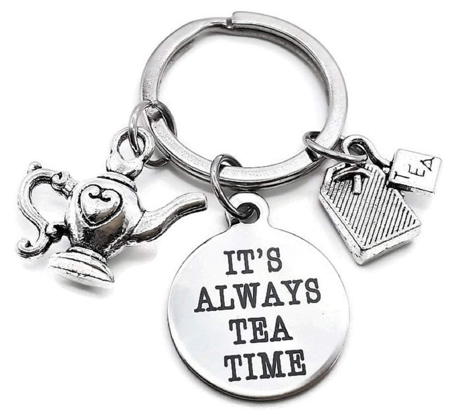 Tea Lover Keychain Set - Teapot, Tea Bag & Tea Time Charms - Perfect Gift for Tea Enthusiasts - Cute Key Ring Accessories for Tea Parties, Gifts & Everyday Carry