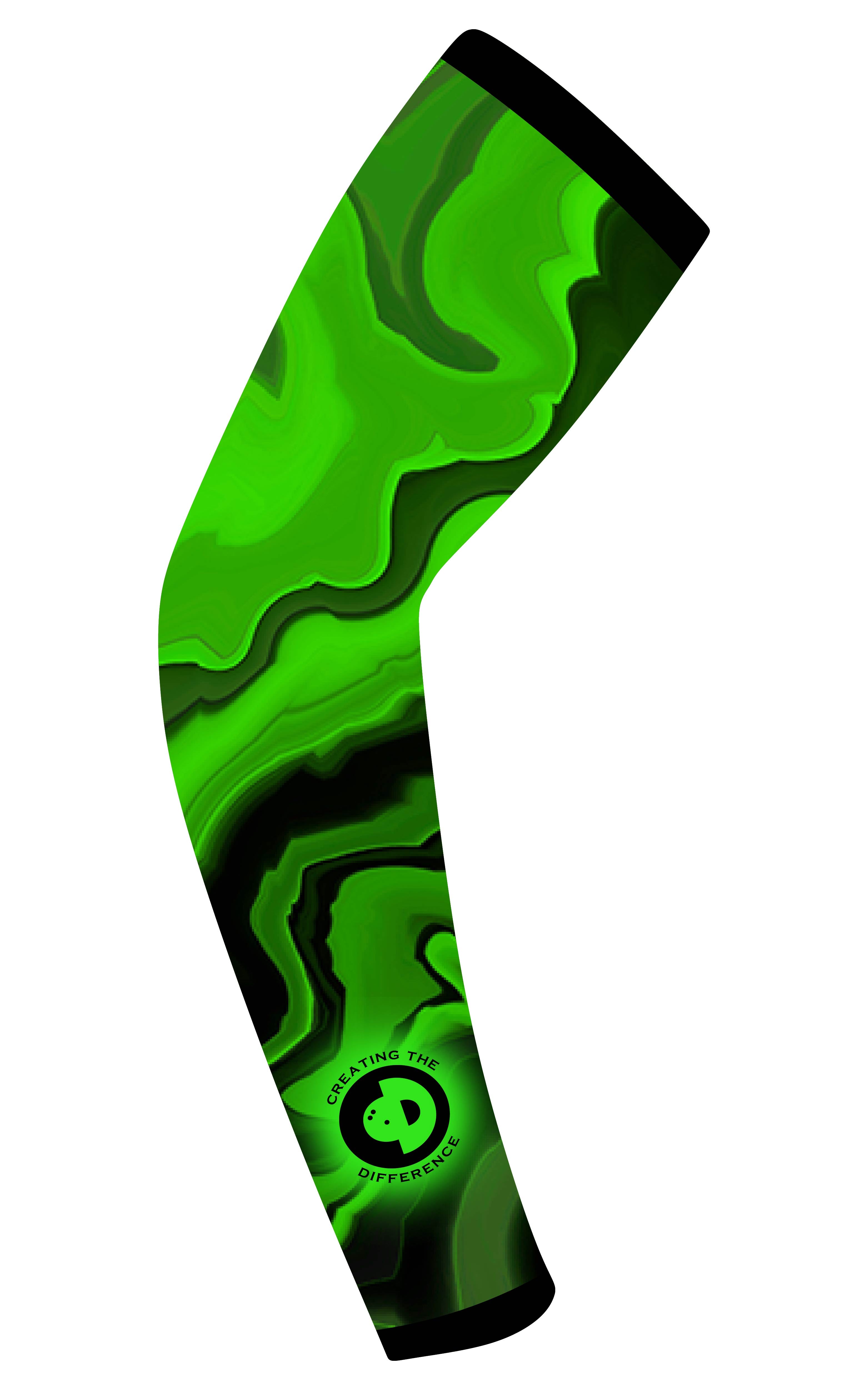 Green Lava Strike Sleeve - Protective Arm Sleeve for Baseball, Softball & Outdoor Sports | UV Protection & Compression Fit