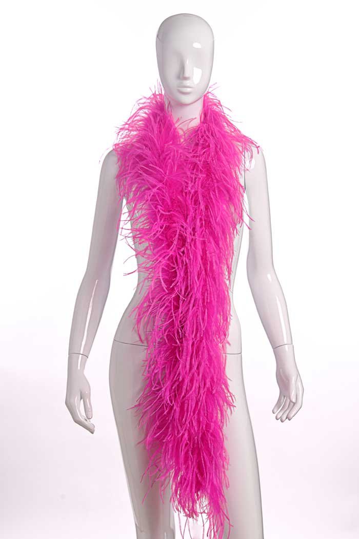 2-Ply Ostrich Feather Boa Scarf - Hot Pink - Perfect for Costume Parties, Burlesque Shows, and Dance Performances
