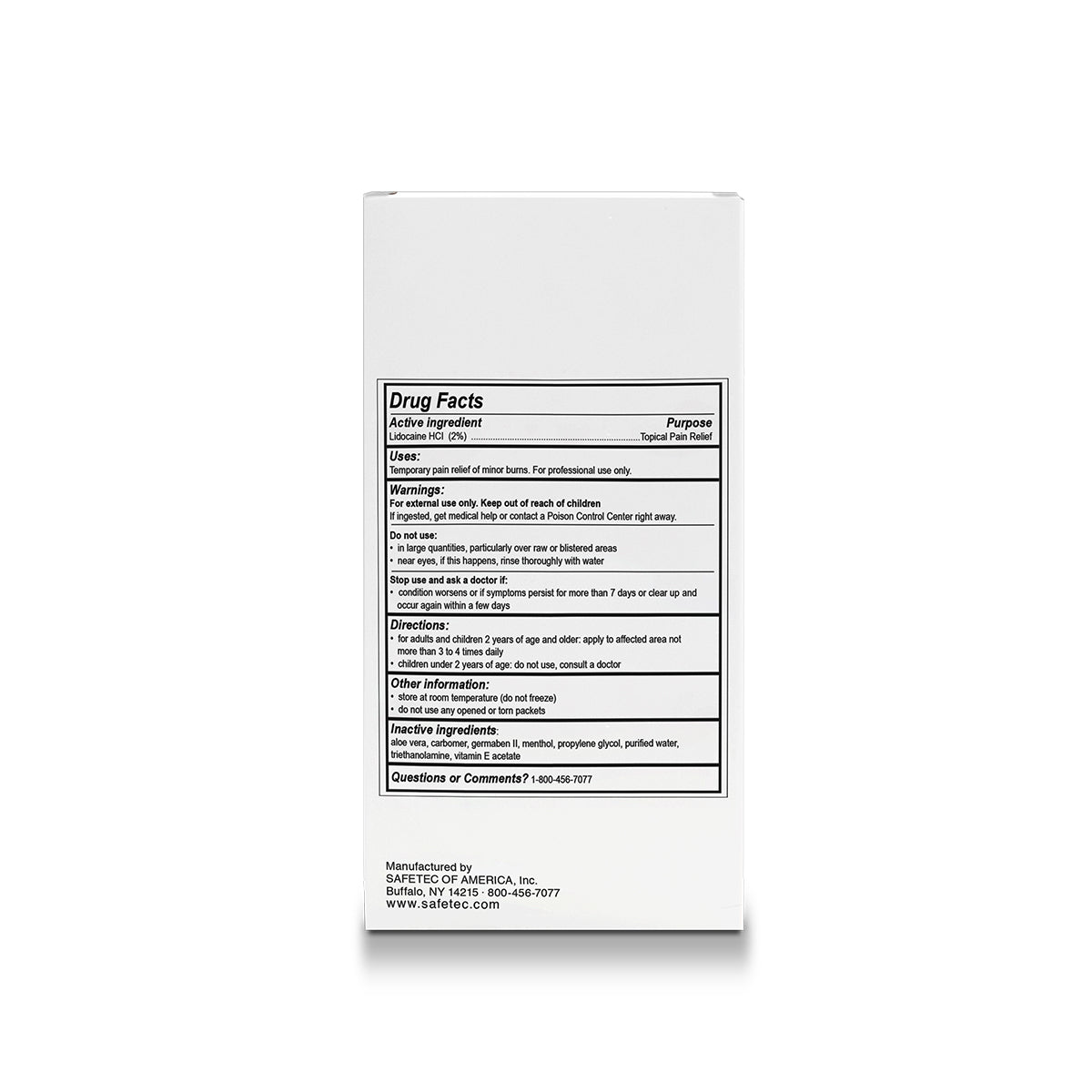 Safetec 50007 First Aid Burn Gel - 2 oz | Soothing Relief for Minor Burns, Sunburns & Scalds | Home, Kitchen & Outdoor Emergency Care