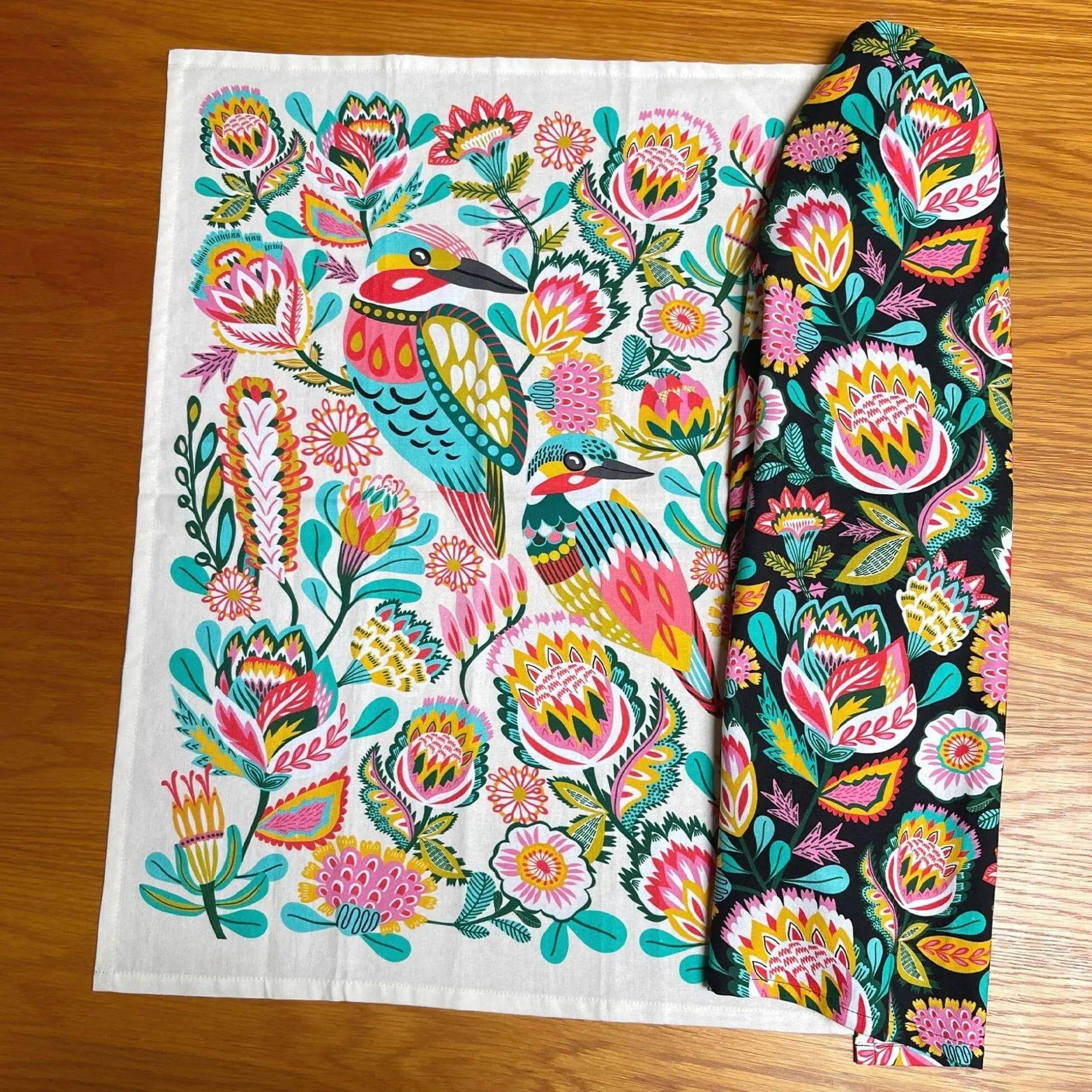 Premium Kingfishers Tea Towel Set - 100% Cotton Absorbent Kitchen Towels for Dishes & Drying Hands - Perfect for Home, Kitchen & Gifts (Set of 2/4/6) - Eco-Friendly & Decorative for Daily Use & Hosting