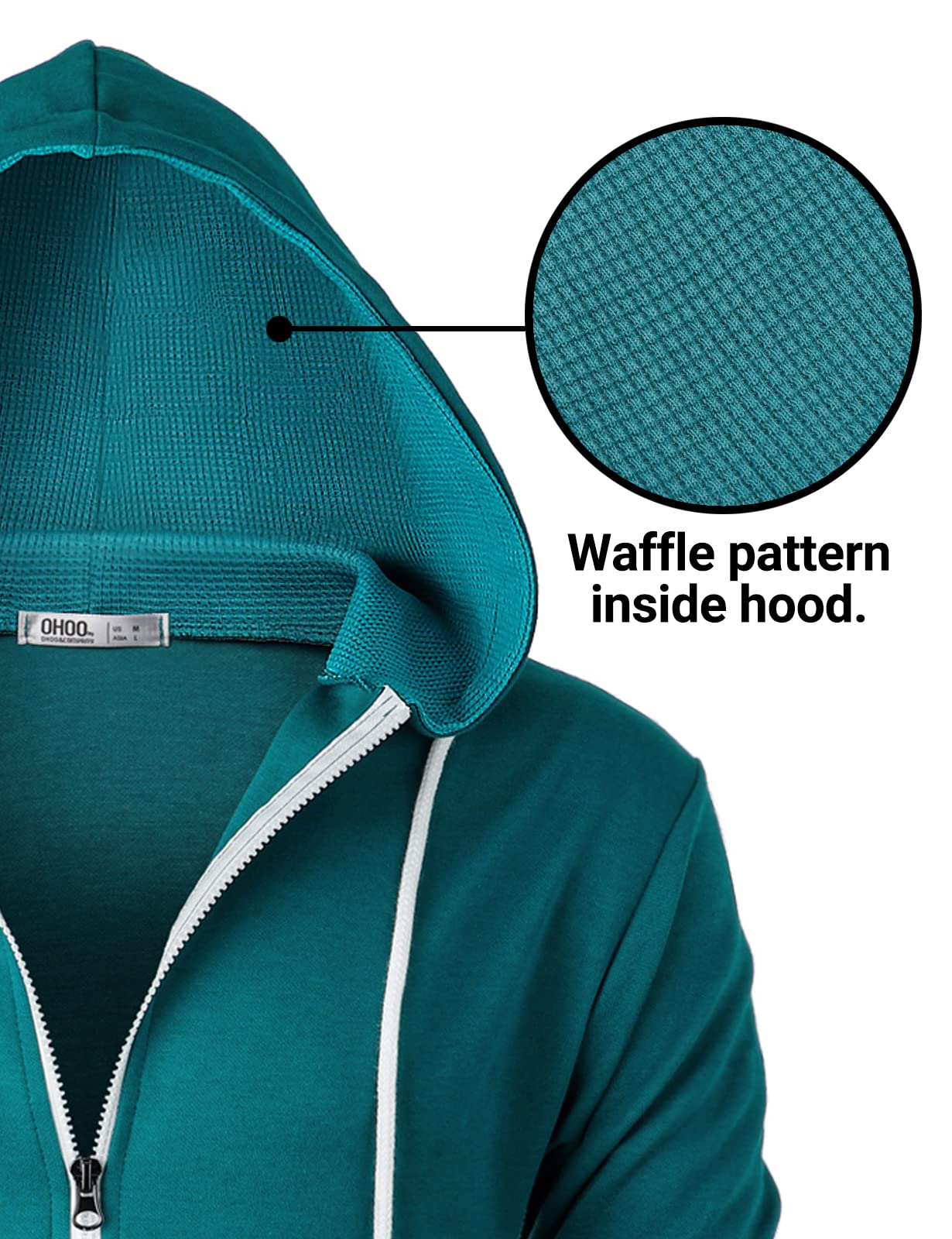 Men's Slim Fit Lightweight Zip-Up Hoodie with Kangaroo Pocket - Long Sleeve Waffle Knit Pullover for Casual Wear, Gym & Outdoor Activities