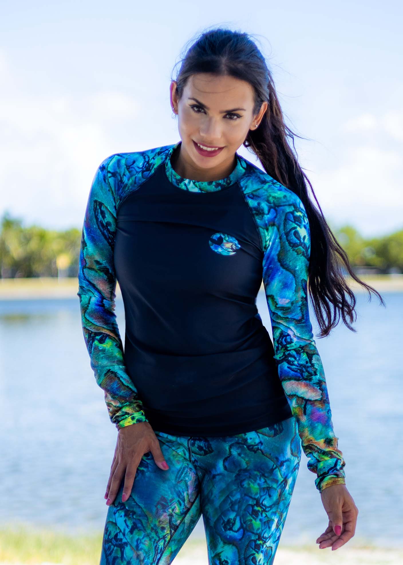 Premium Abalone Rash Guard for Men & Women - UV Protection Swim Shirt - XS Size for Surfing, Swimming & Beach Activities