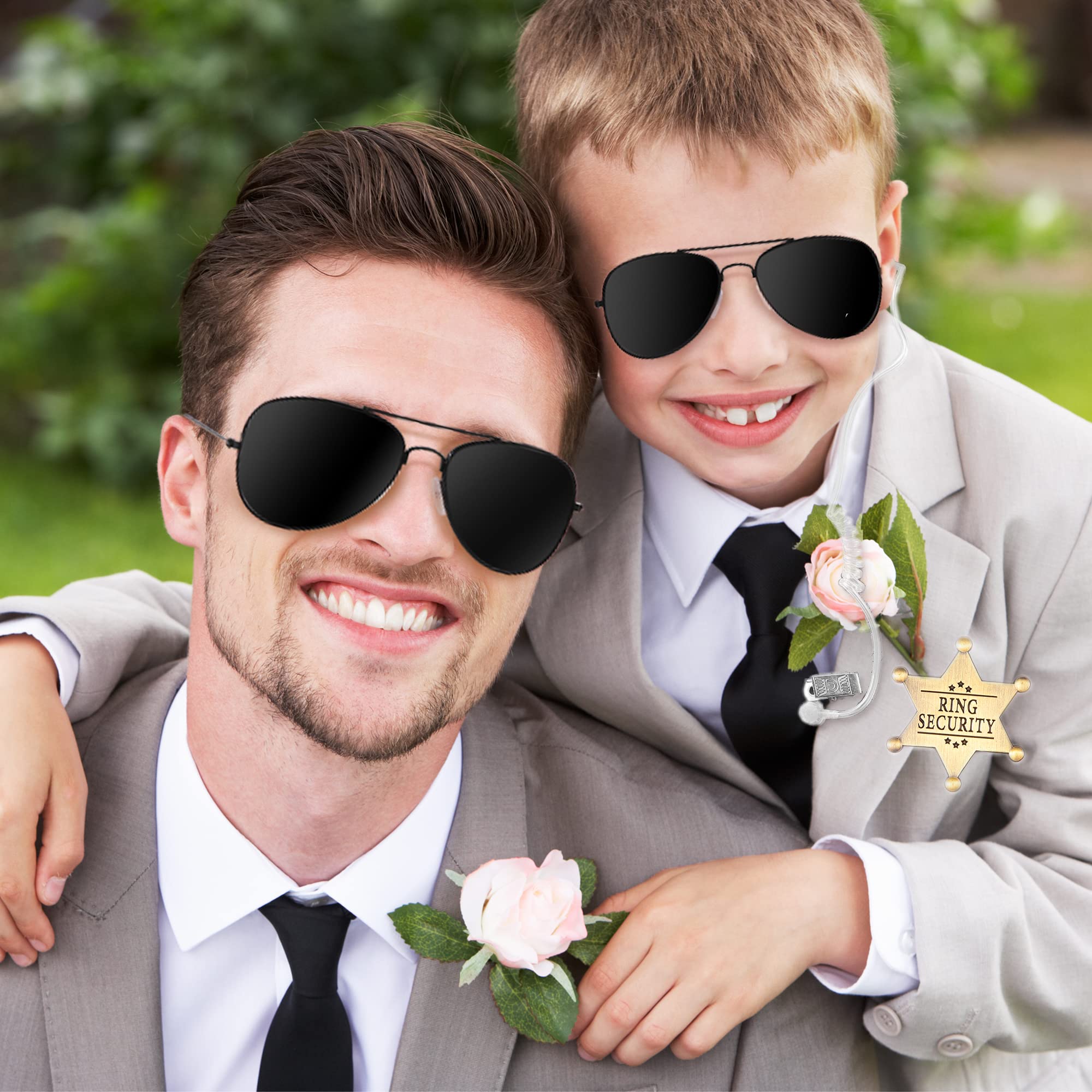 Kids Spy Police FBI Toy Set - Wedding Ring Bearer Security Costume with Sunglasses, Earpiece & Ring Badge Box | Perfect for Cosplay, Role Play & Themed Weddings