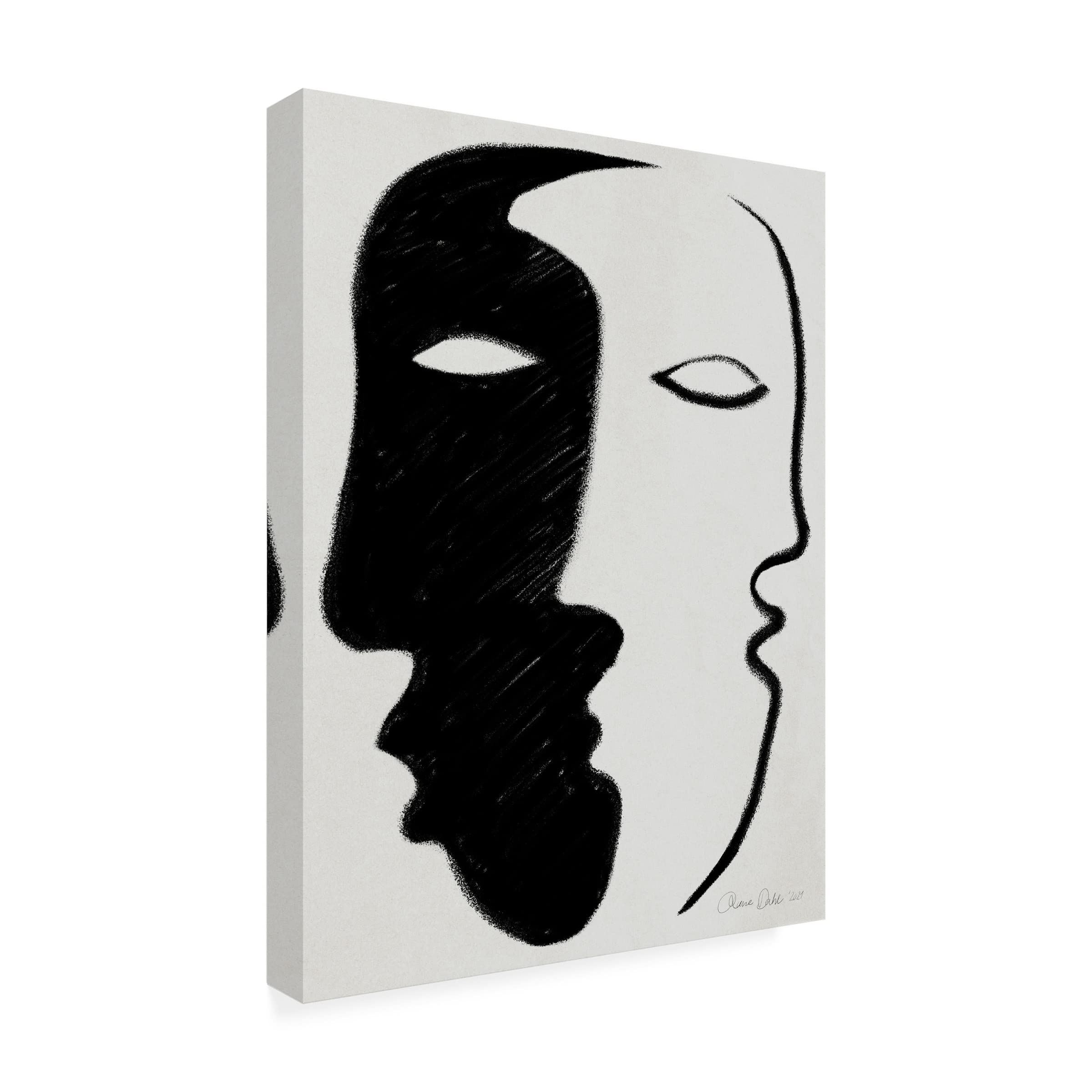 Trademark Fine Art 'Face to Face' Canvas Wall Art by Design Fabrikken - Modern Home Decor for Living Room, Bedroom & Office