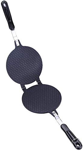 Ejoyous Mini Waffle Maker, 38.5 x 17 cm Non-Stick Waffle Iron with Heat-Resistant Handle, Aluminum Alloy Waffle Machine for Breakfast, Snacks, and Desserts - Perfect for Home, Office, and Camping Use