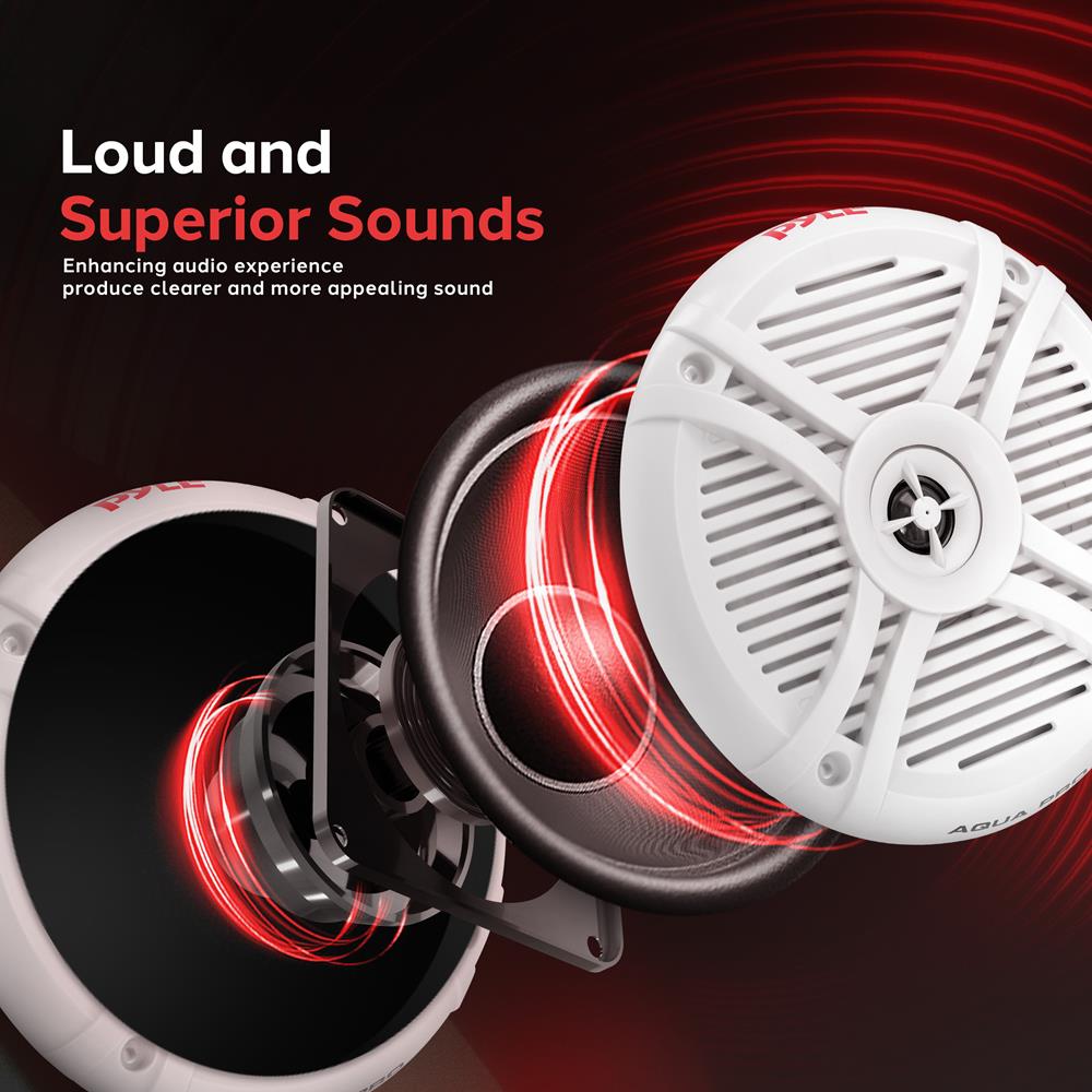 7.7 Inch Waterproof Marine Boat Speakers - High-Quality Audio for Boats, Yachts & Outdoor Water Activities | Perfect for Marine, Poolside & Beach Use