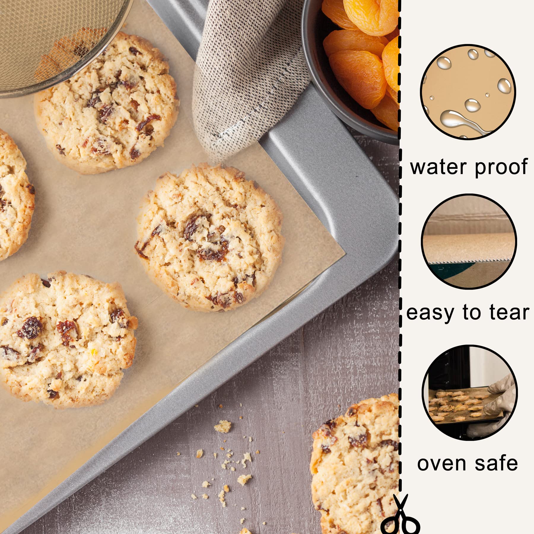 Non-Stick Unbleached Parchment Paper Roll for Baking - 15