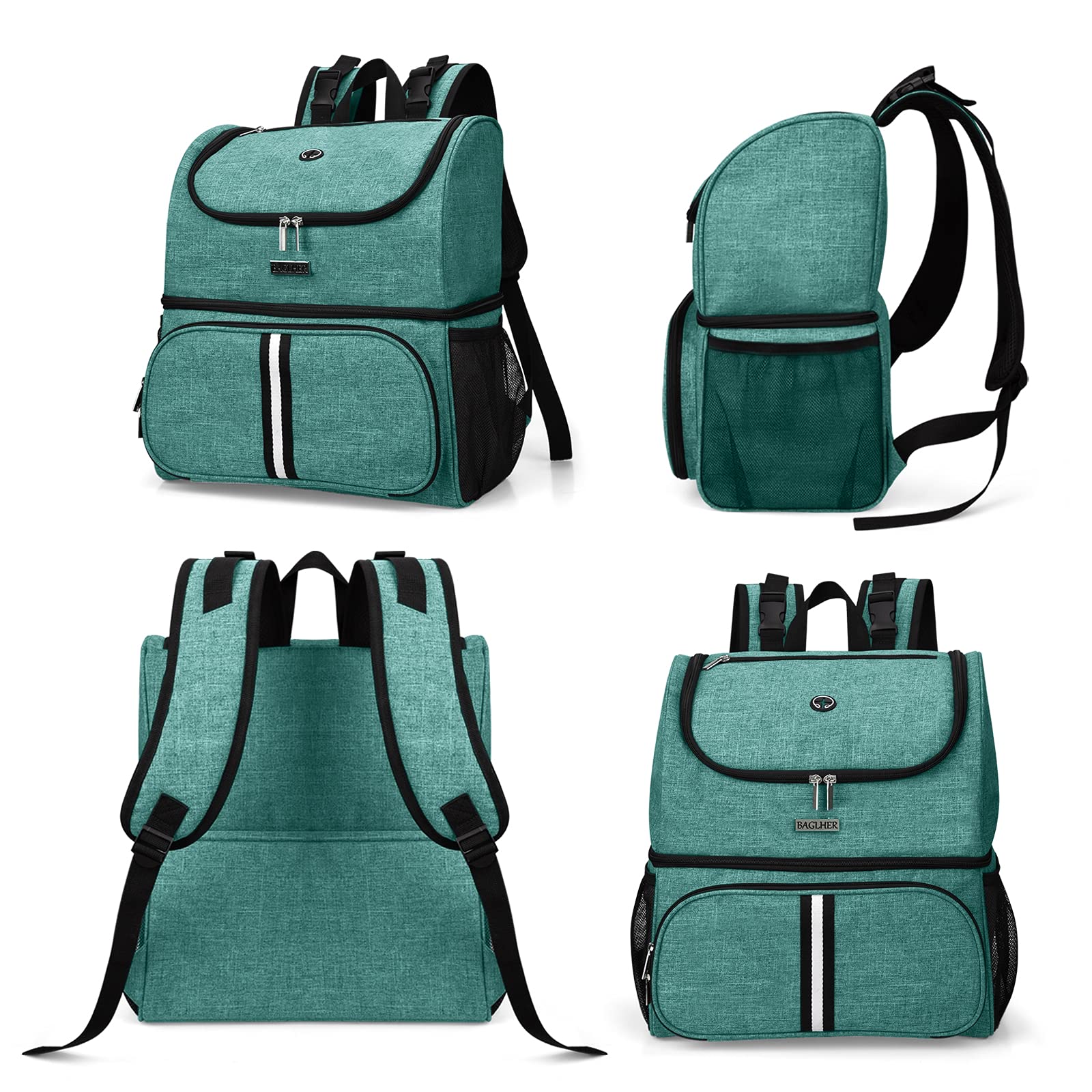 BAGLHER Pet Travel Backpack with Bowls - Green for Outdoor Adventures