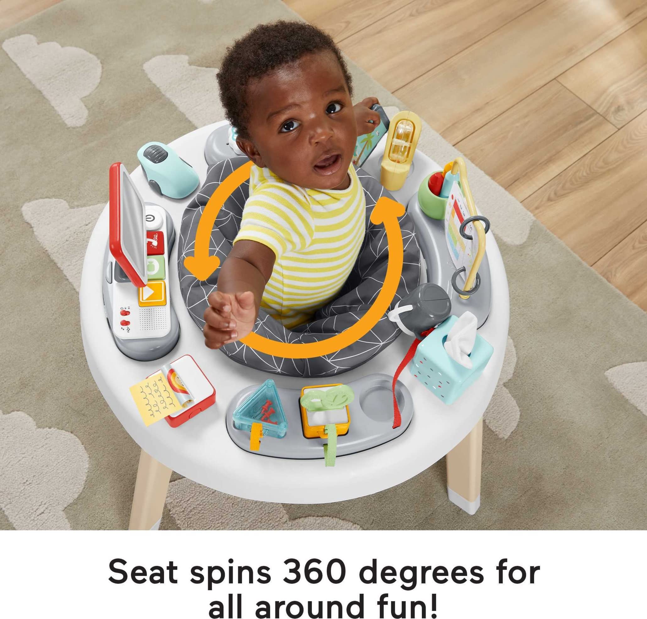 Fisher-Price 2-in-1 Like a Boss Activity Center - Baby Entertainer & Play Table with Music, Lights & Sounds for Infants & Toddlers | Interactive Learning Toy for Early Development & Playtime Fun