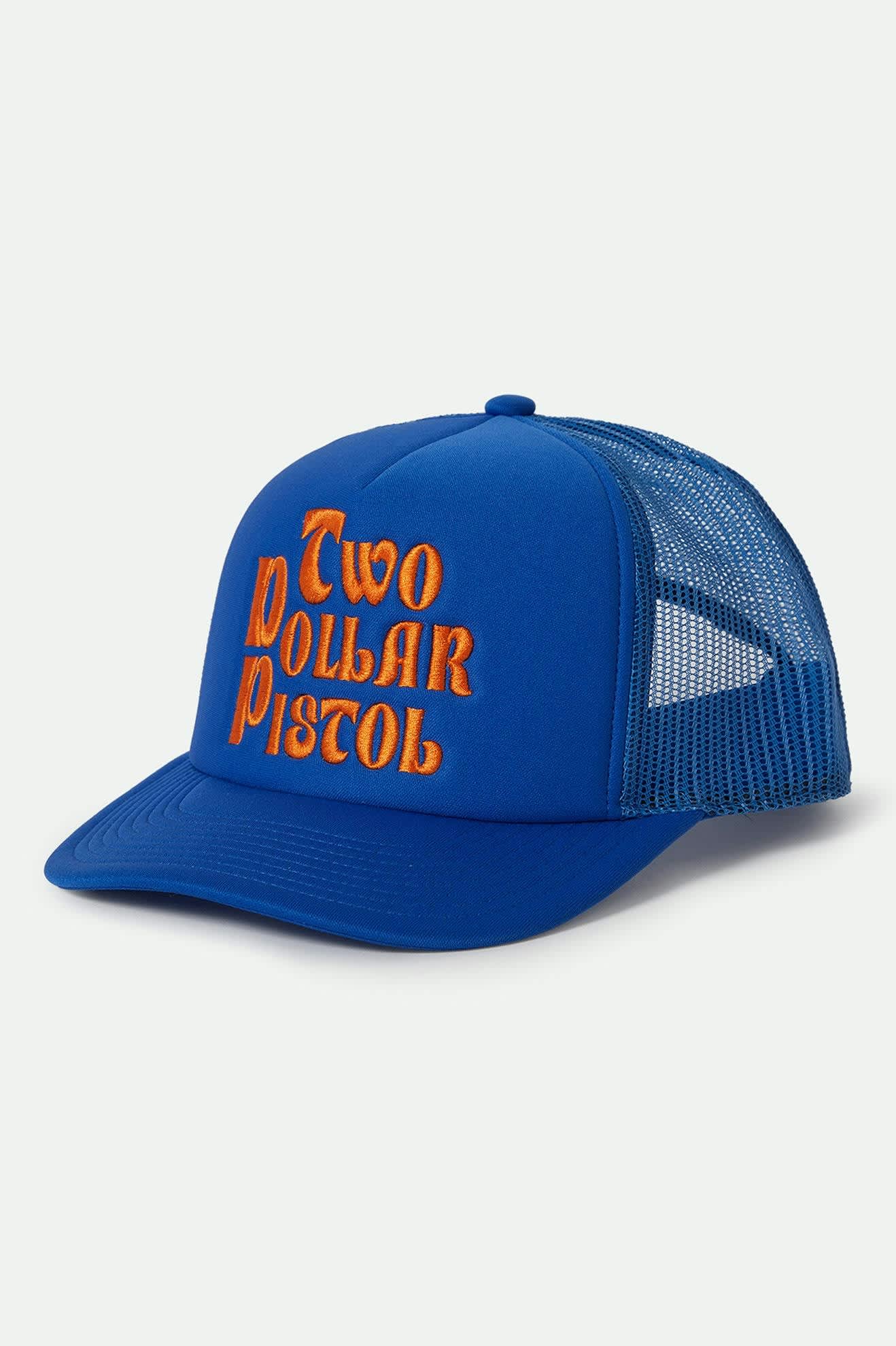 Two Dollar Pistol Netplus Trucker Hat - Electric Blue/Electric Blue | Stylish Mesh Back Baseball Cap for Men & Women | Perfect for Outdoor Activities, Sports & Casual Wear