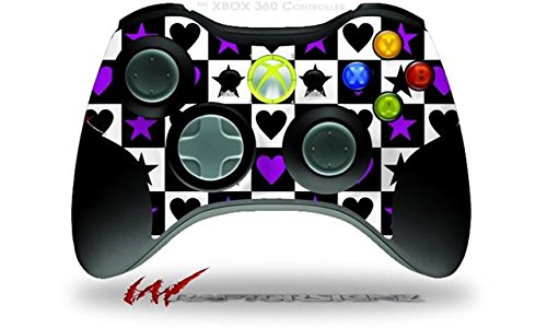 XBOX 360 Controller Skin - Purple Hearts & Stars Decal for Gaming